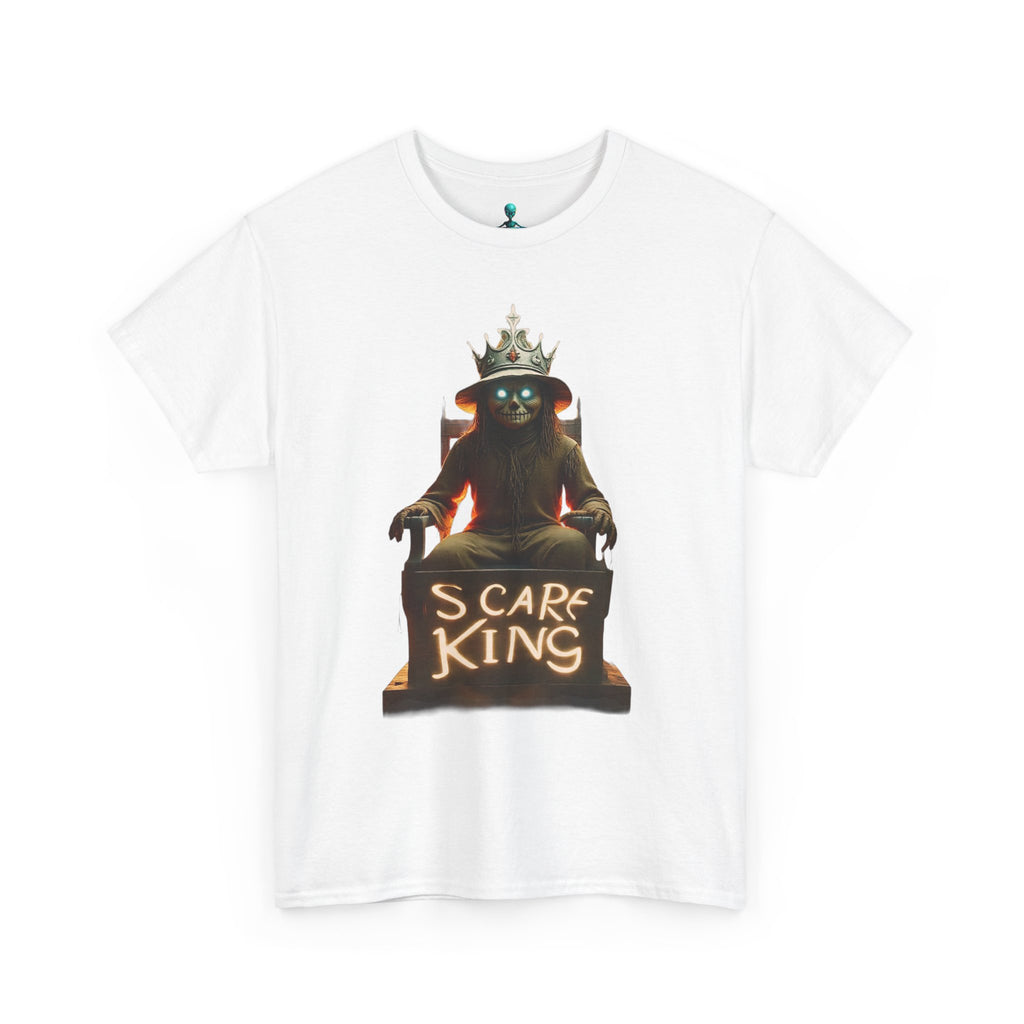 VYBZ Scare King Unisex Heavy Cotton Tee, Halloween Shirt, Horror Tee, Graphic T-Shirt, Scary Costume Top, Gift for Spooky Lovers