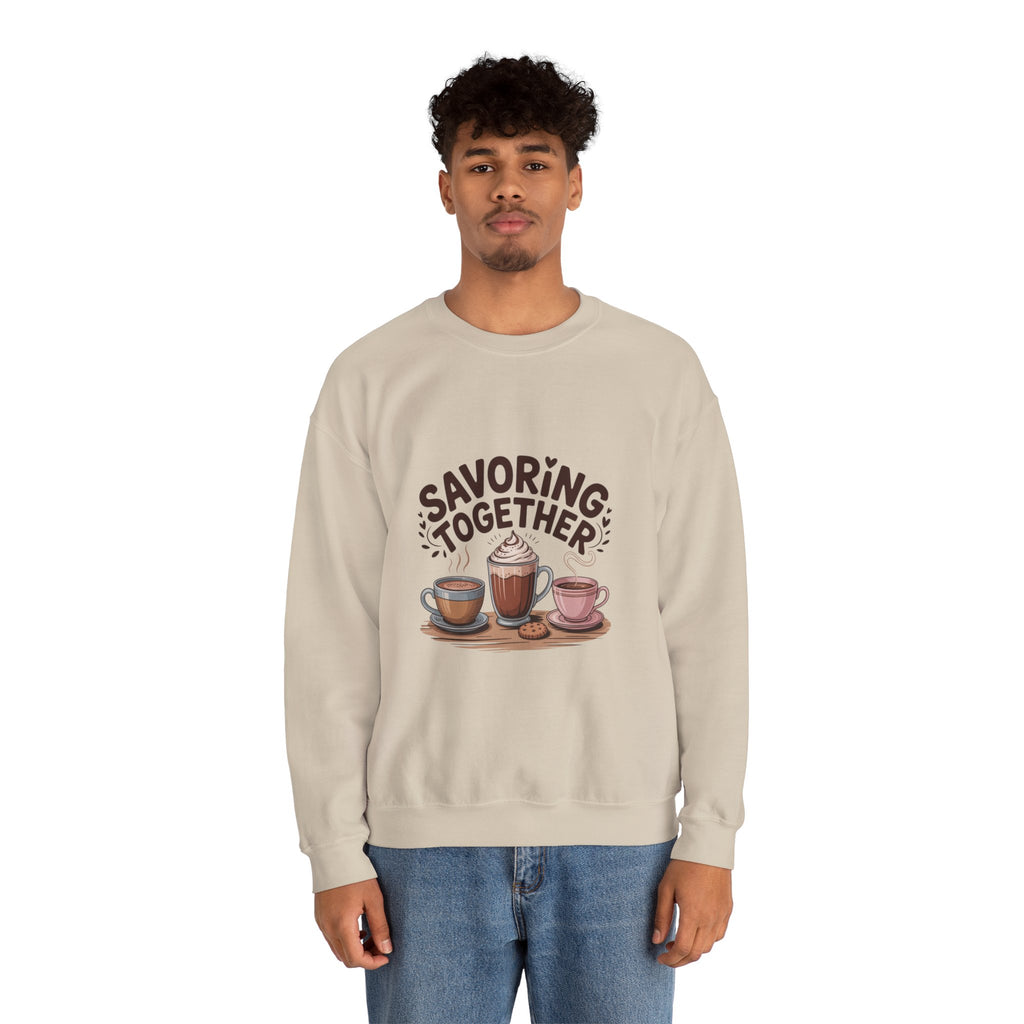 Savoring Together Crewneck Sweatshirt | cocoa sweatshirt, coffee lover crew