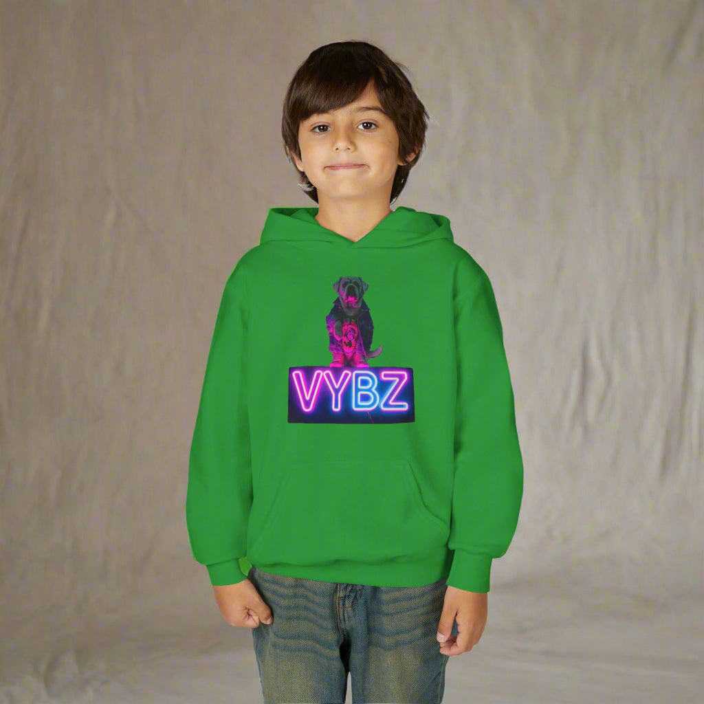 Youth Neon VYBZ Hooded Sweatshirt - Stylish, Comfortable, Gift for Teens, Streetwear, Party Wear, Cool Graphic Hoodie