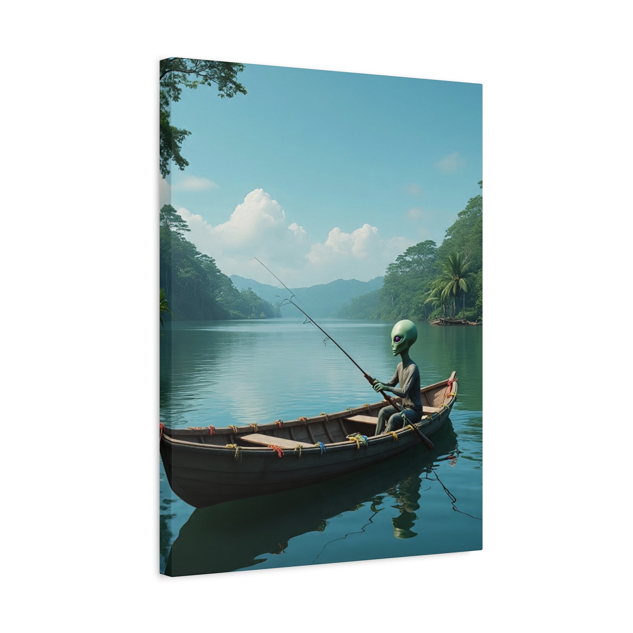 Alien Fishing Canvas Art
