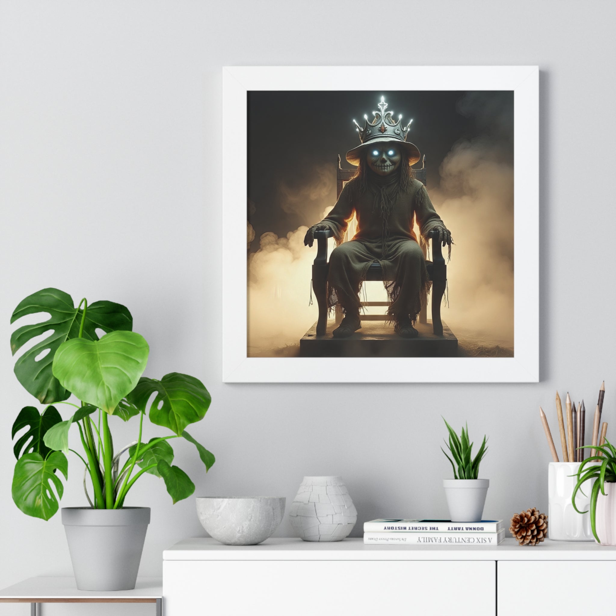 Whimsical Framed Vertical Poster - Unique Wall Art for Home Decor, Halloween Decor, Gift for Animal Lovers, Mystical Artwork, Fantasy Decor