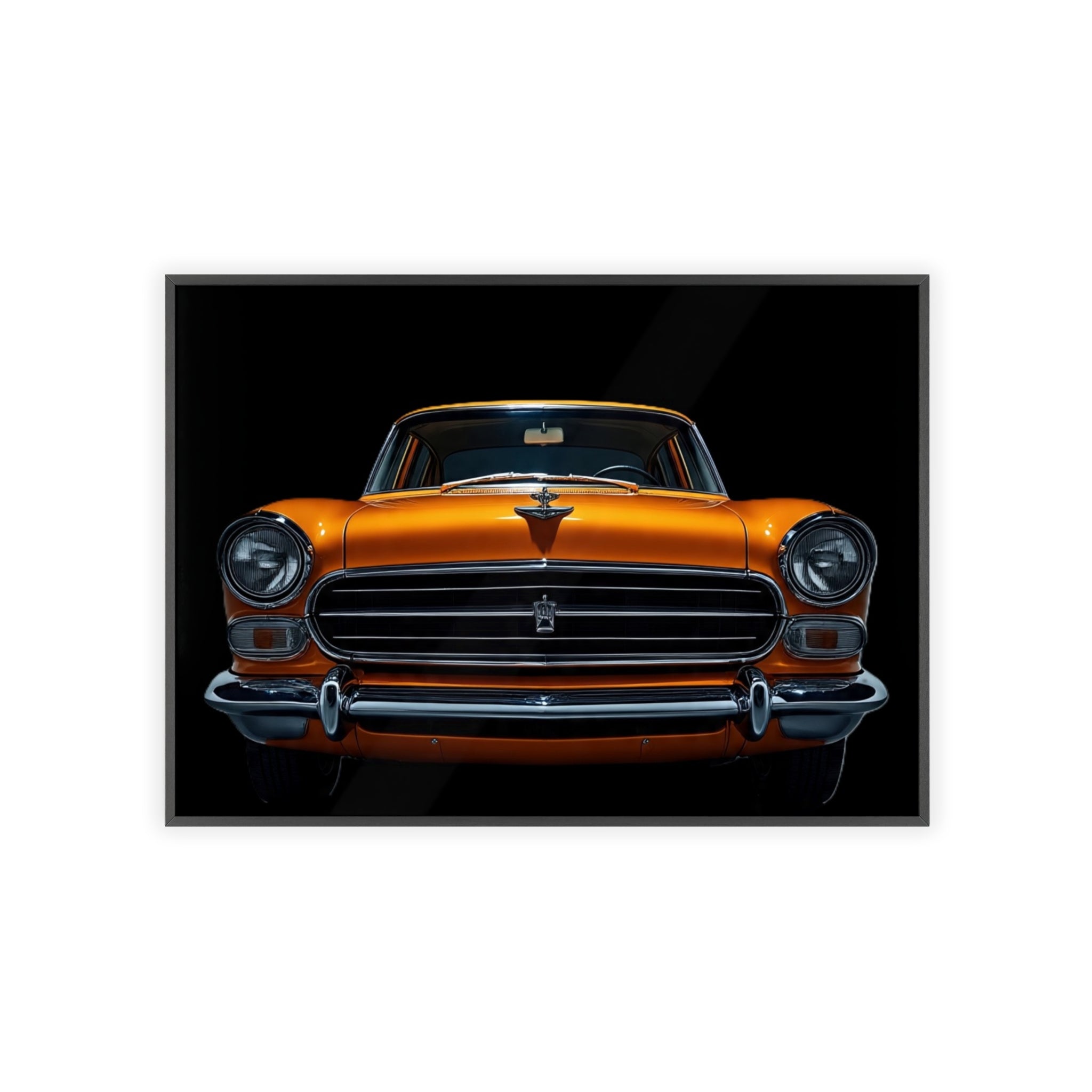 Classic Car Art Poster with Wooden Frame, Vintage Auto Decor, Gift for Car Lovers, Retro Wall Art, Home & Office Decoration