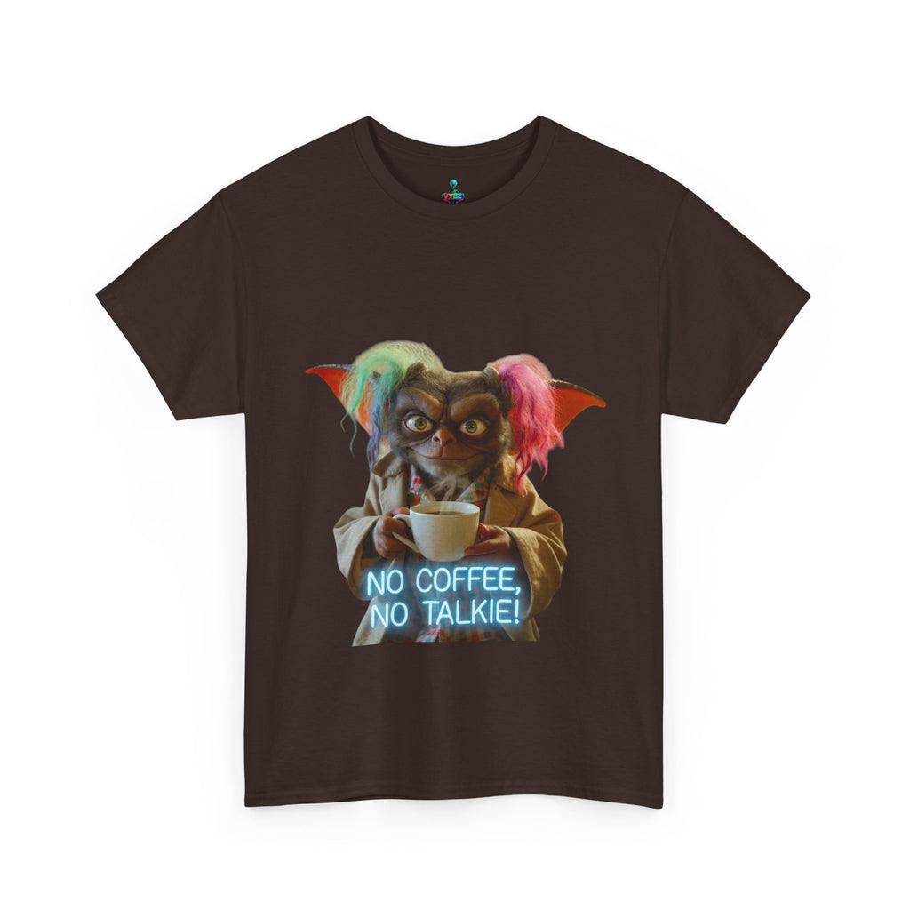 Coffee Monster Tee — “No Coffee, No Talkie” Graphic T-Shirt