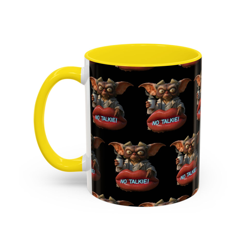 No Talkie Coffee Mug — Funny Grumpy Creature Accent Mug (11/15oz)