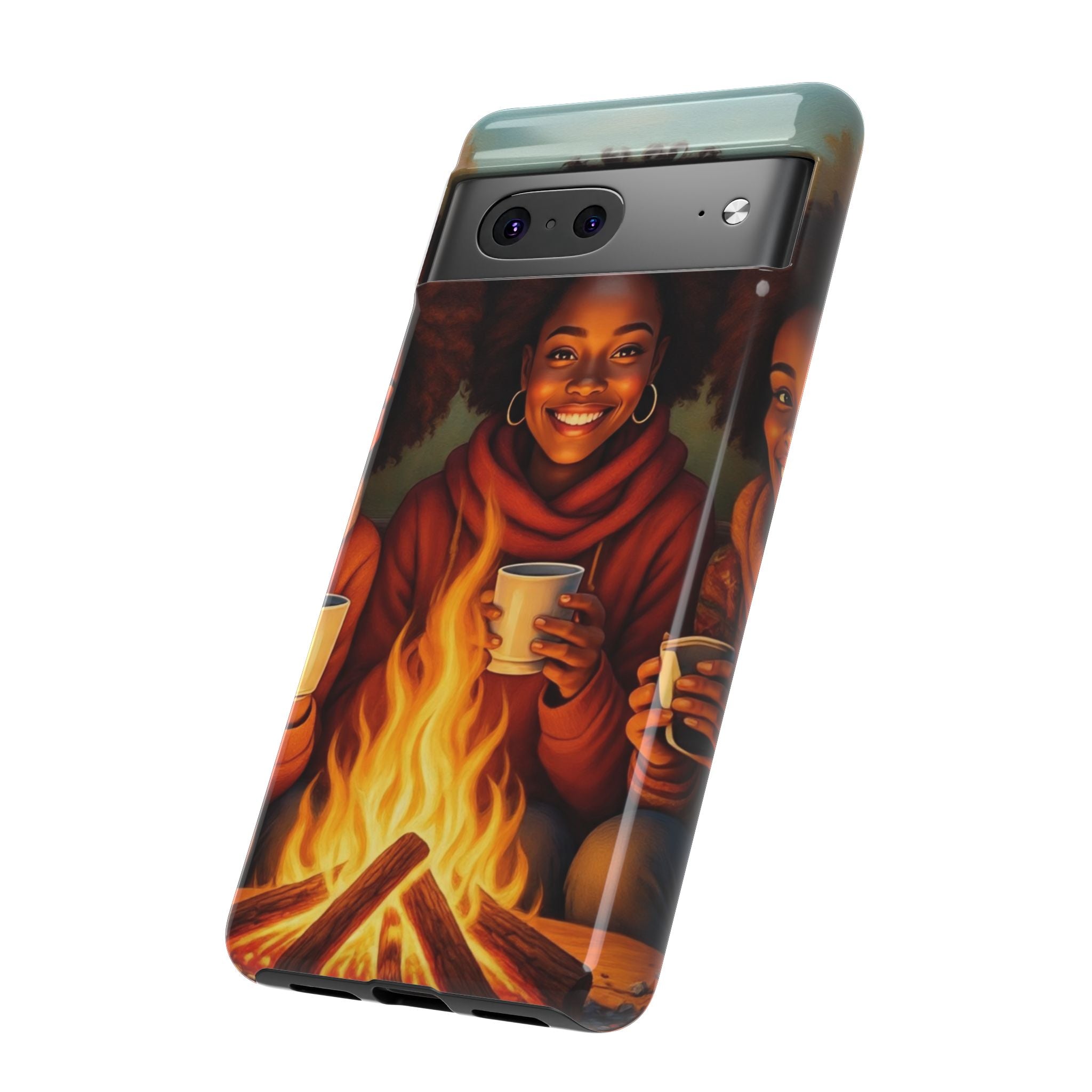 Cozy Phone Case for Campfire Lovers, Tough Cases with Inspirational Design, Perfect Gift for Friends, Birthday Present, Nature Vibe