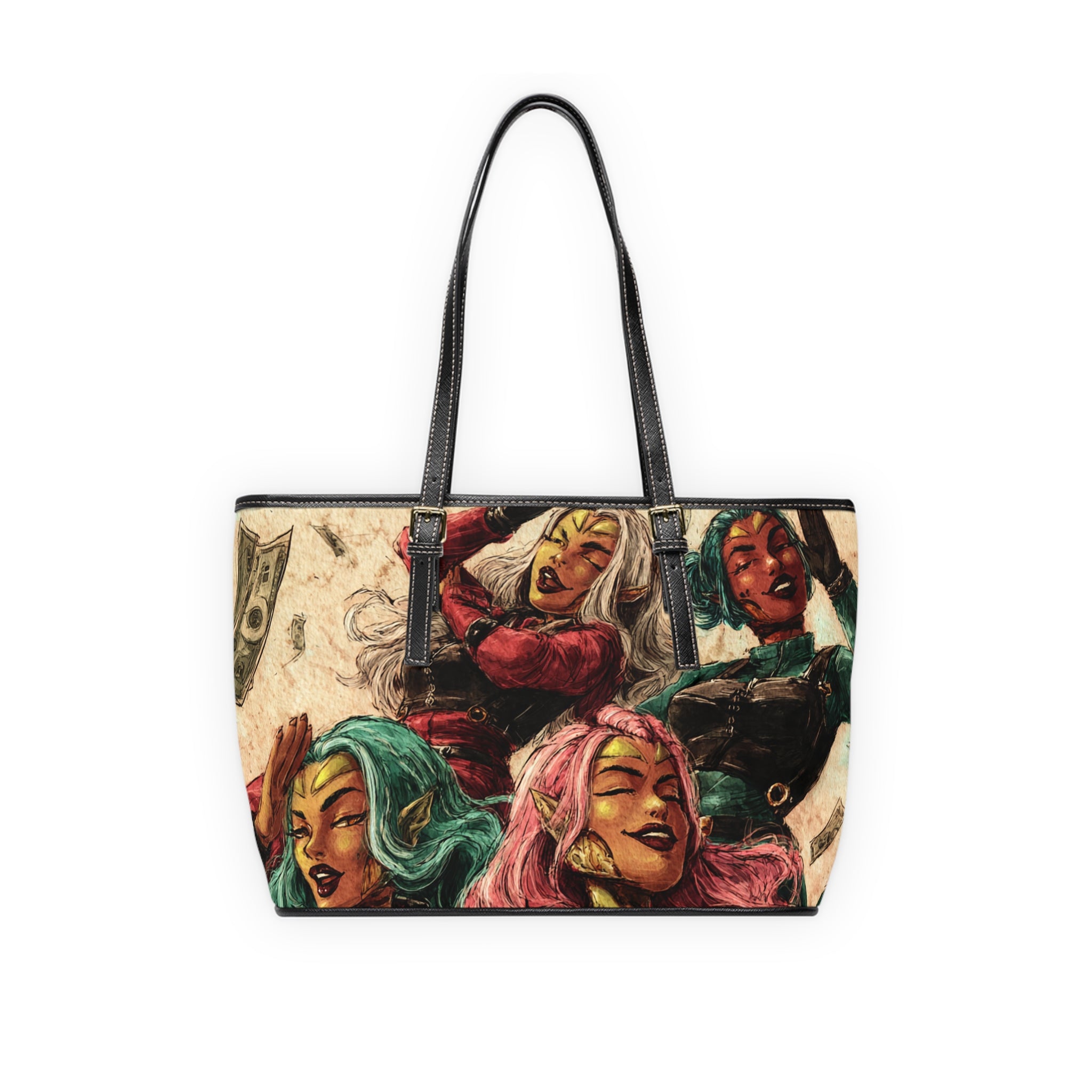 Female Superheroes PU Leather Shoulder Bag — Colorful VYBZ Design