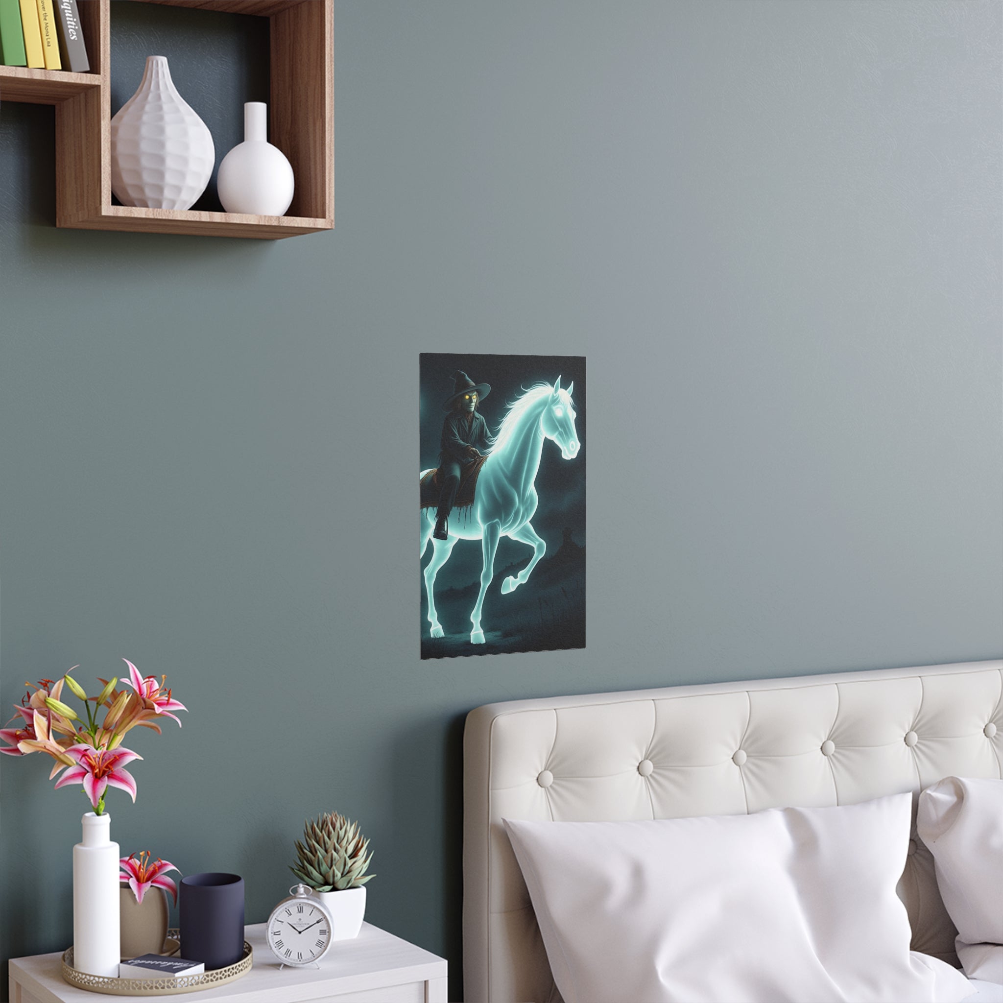 Mystical Wizard Horse Silk Poster, Home Decor, Halloween Art, Wall Art, Gift for Horse Lovers, Indoor and Outdoor Decoration