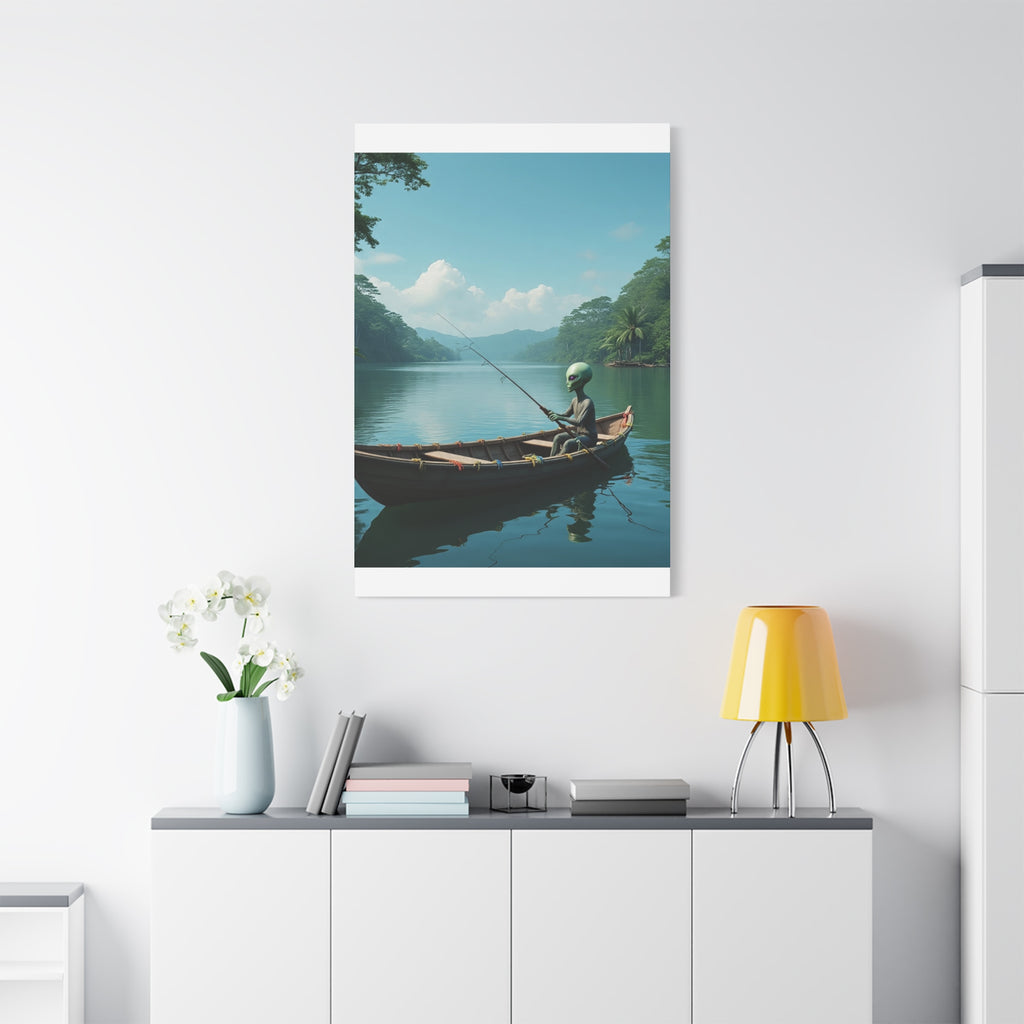 Alien Fishing Canvas Art