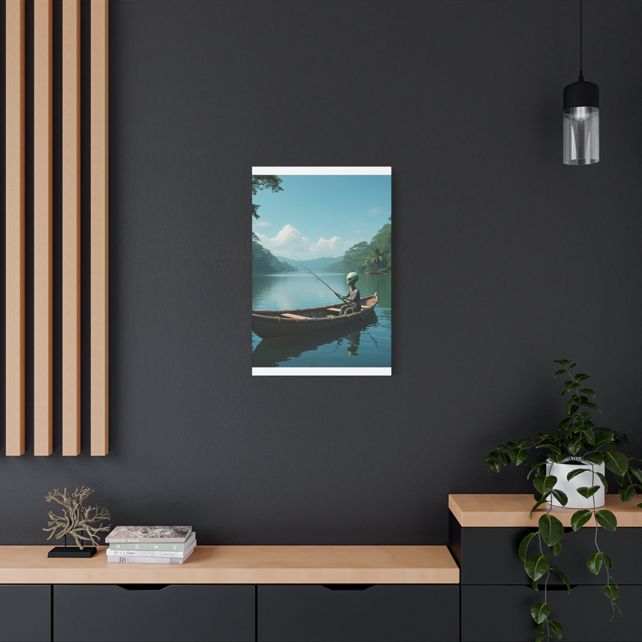 Alien Fishing Canvas Art