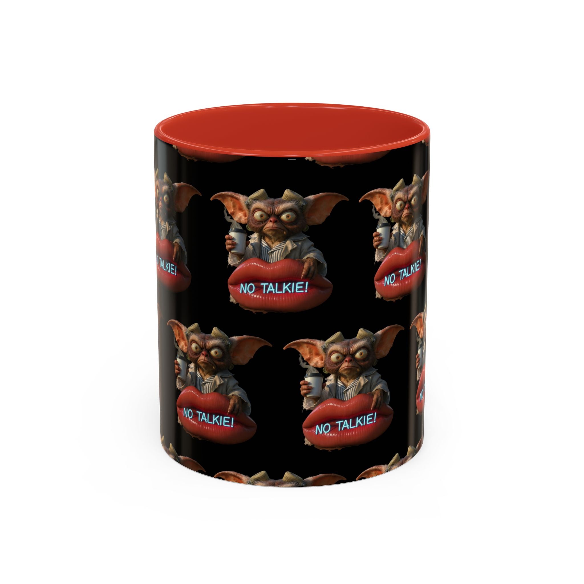 No Talkie Coffee Mug — Funny Grumpy Creature Accent Mug (11/15oz)