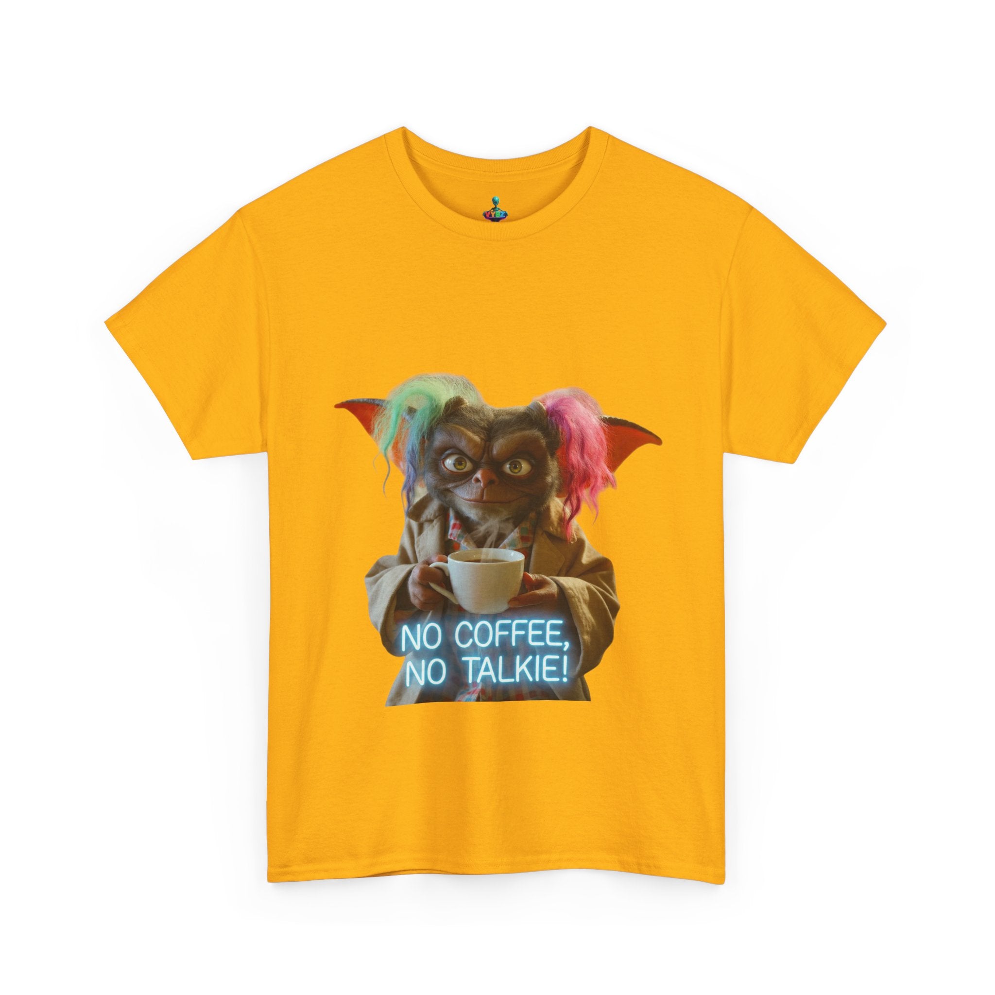 Coffee Monster Tee — “No Coffee, No Talkie” Graphic T-Shirt