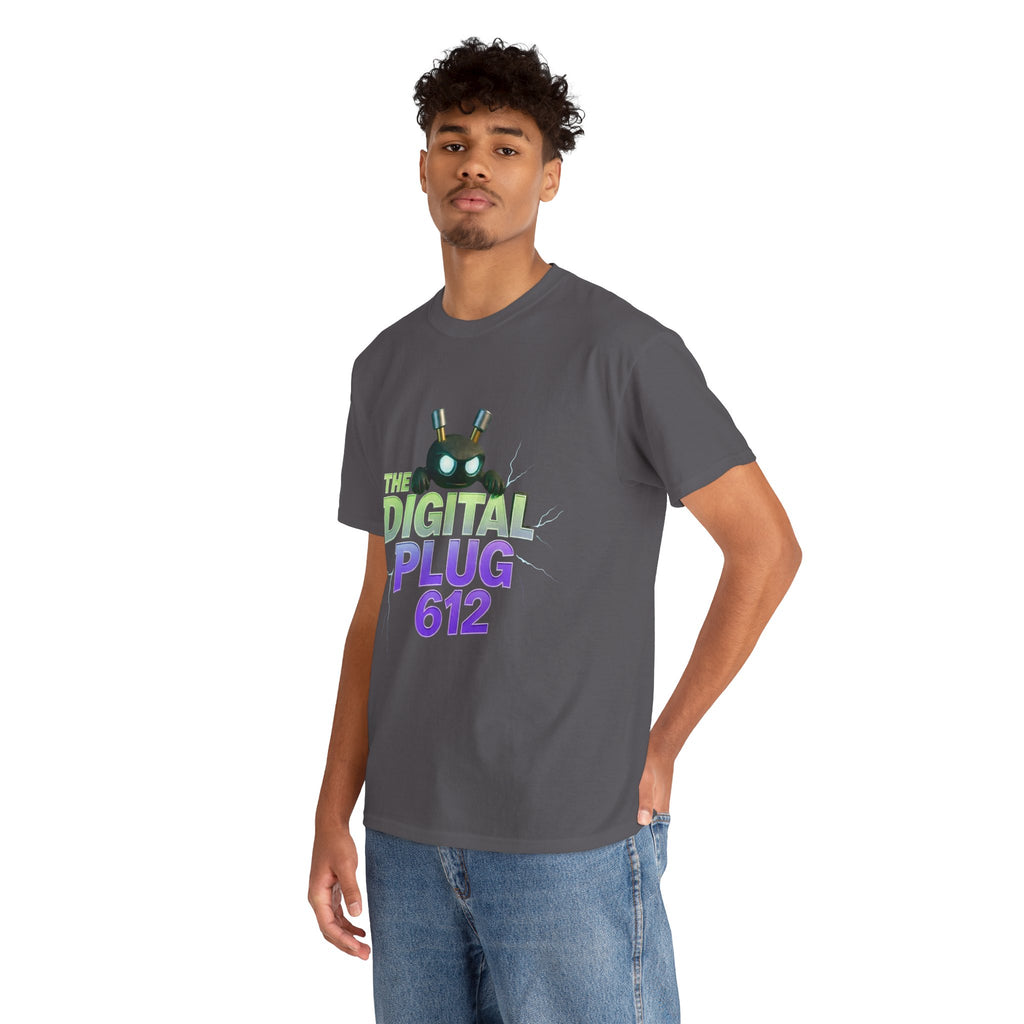 The Digital Plug 612 Tee — Retro Neon Tech Graphic T-Shirt