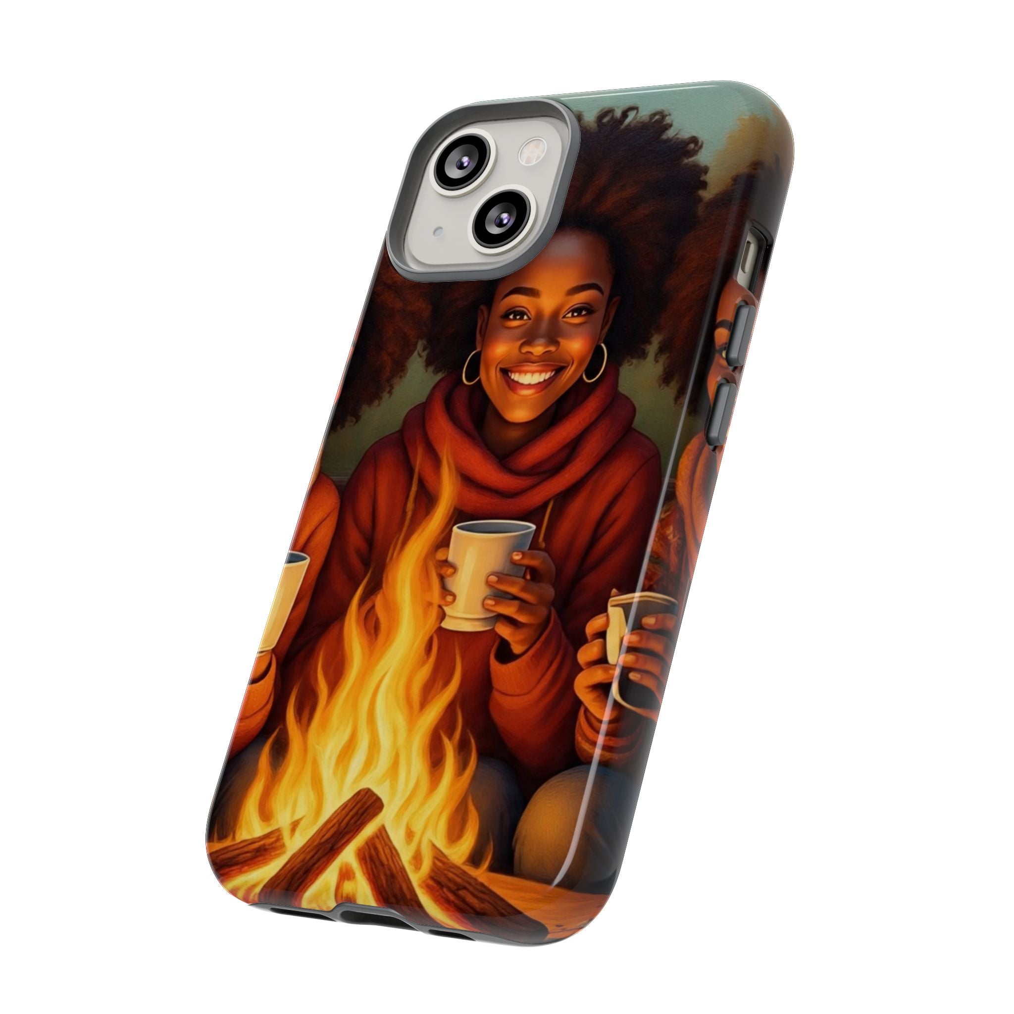 Cozy Phone Case for Campfire Lovers, Tough Cases with Inspirational Design, Perfect Gift for Friends, Birthday Present, Nature Vibe