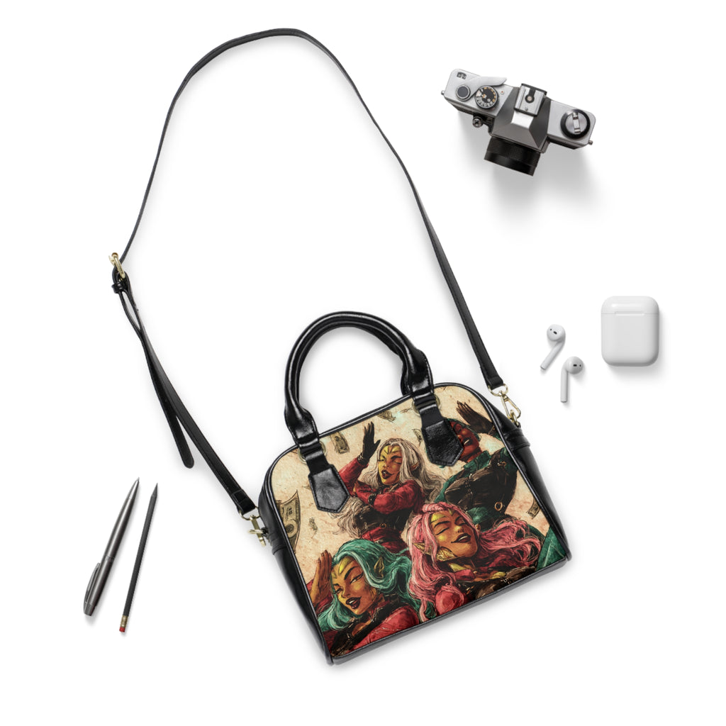 Shoulder Handbag - Colorful Retro Comic Villain Art Purse
