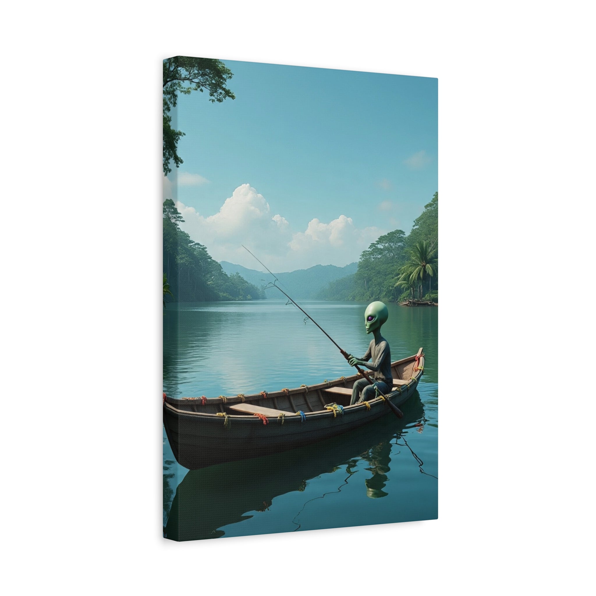 Alien Fishing Canvas Art