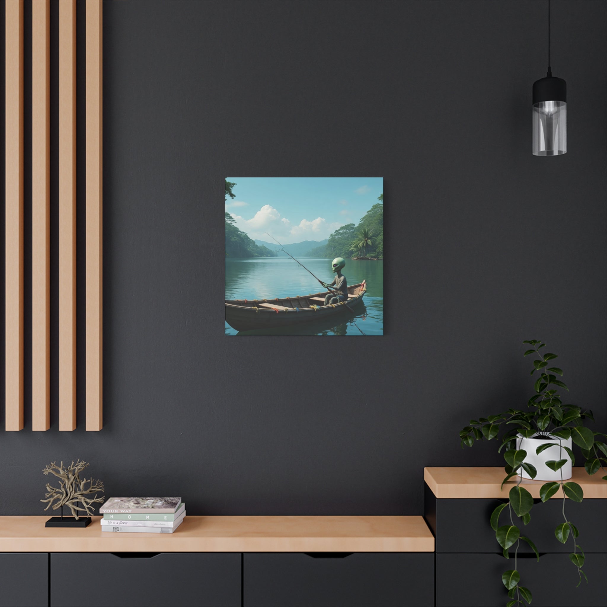 Alien Fishing Canvas Art