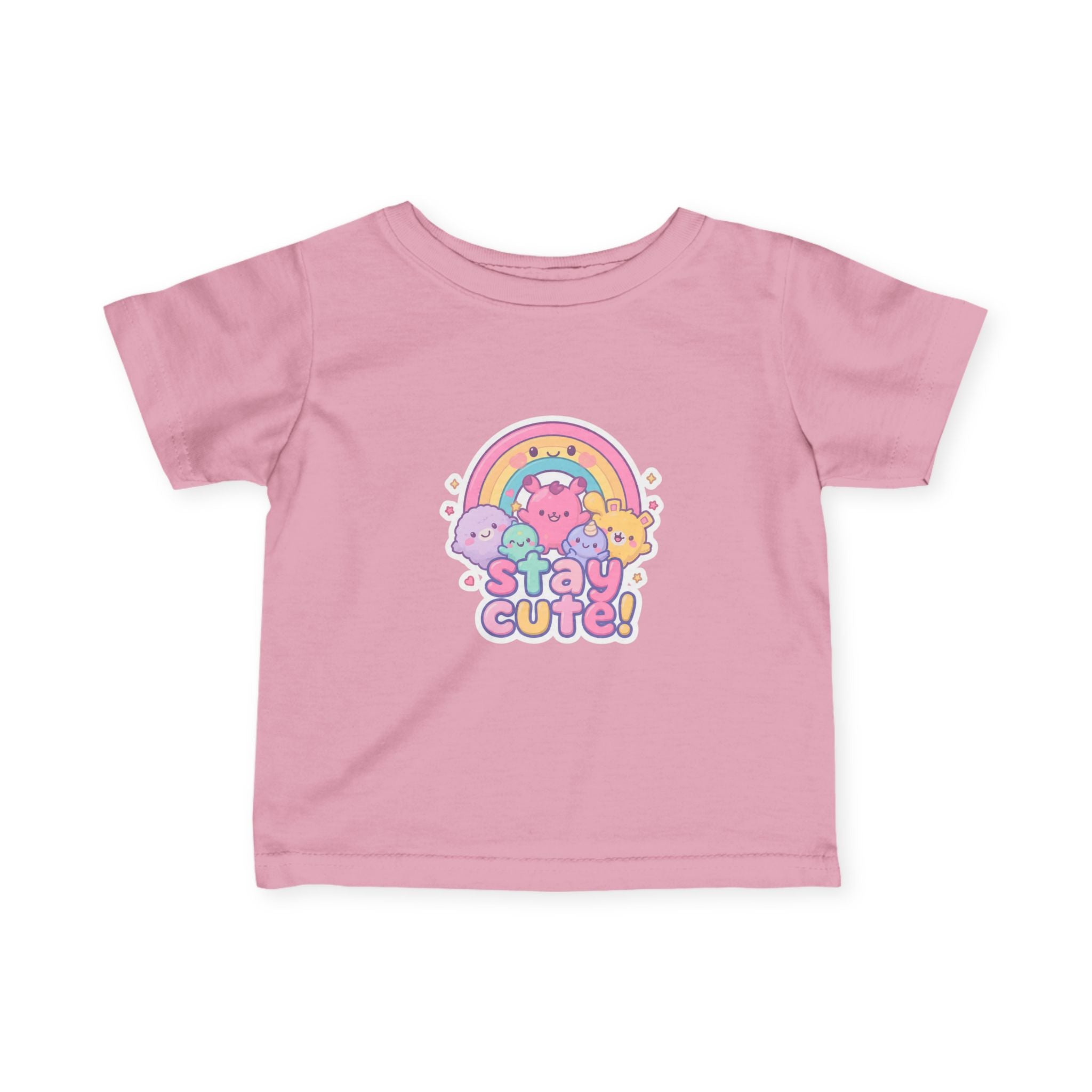 Infant Tee - "Stay Cute" Rainbow Animal Baby Shirt