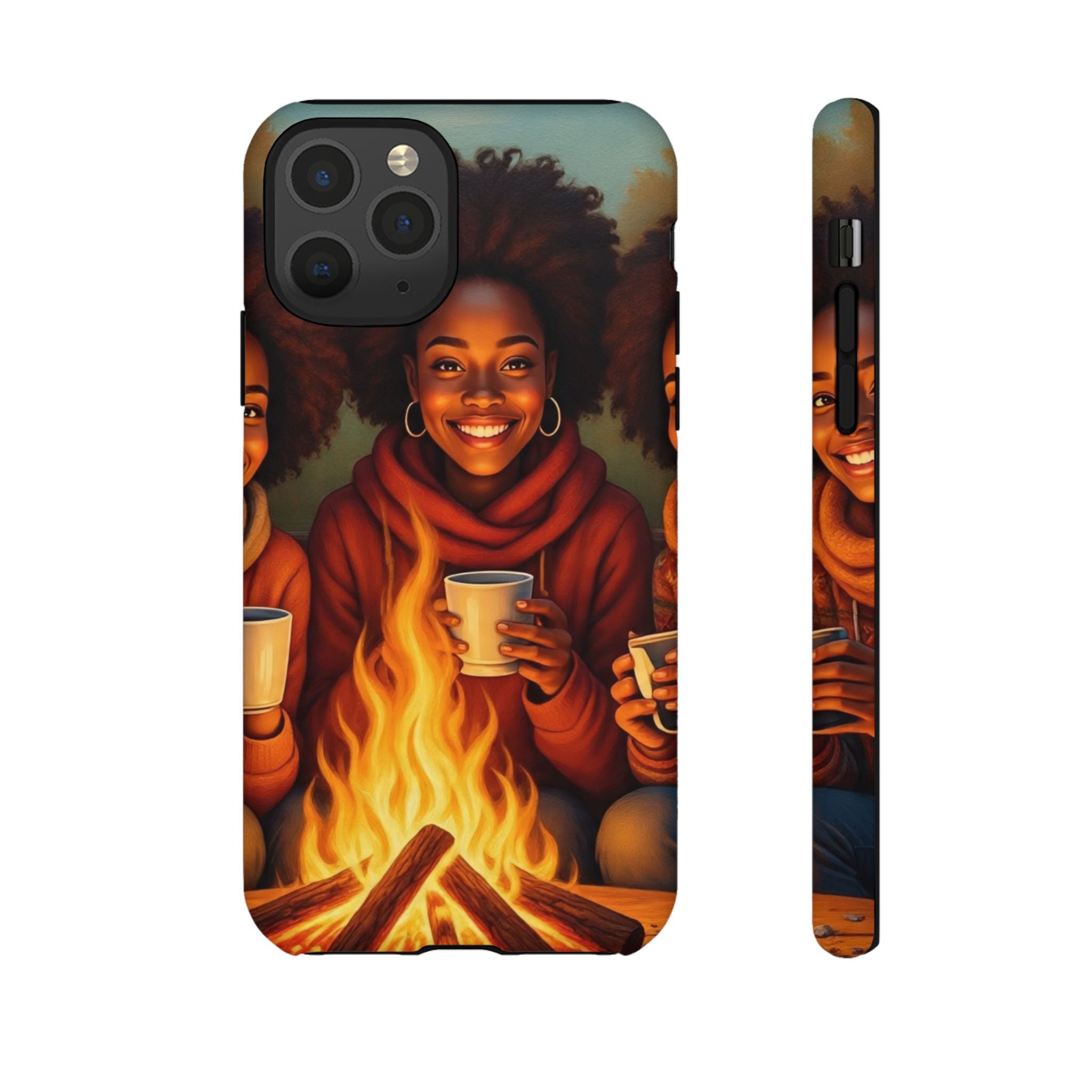 Cozy Phone Case for Campfire Lovers, Tough Cases with Inspirational Design, Perfect Gift for Friends, Birthday Present, Nature Vibe