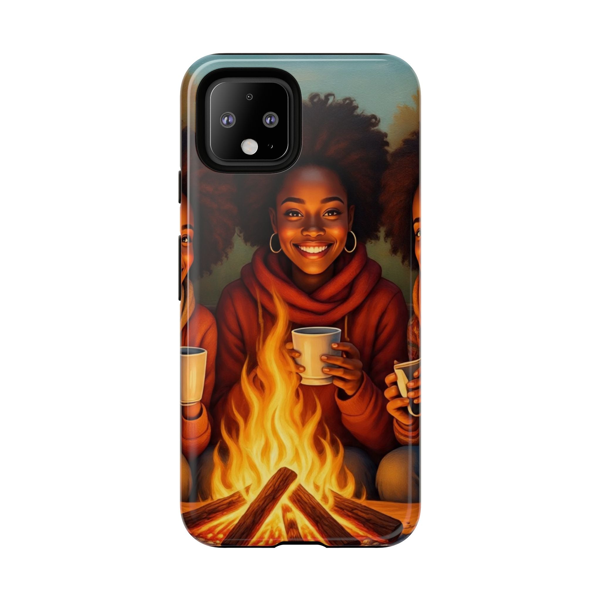 Cozy Phone Case for Campfire Lovers, Tough Cases with Inspirational Design, Perfect Gift for Friends, Birthday Present, Nature Vibe
