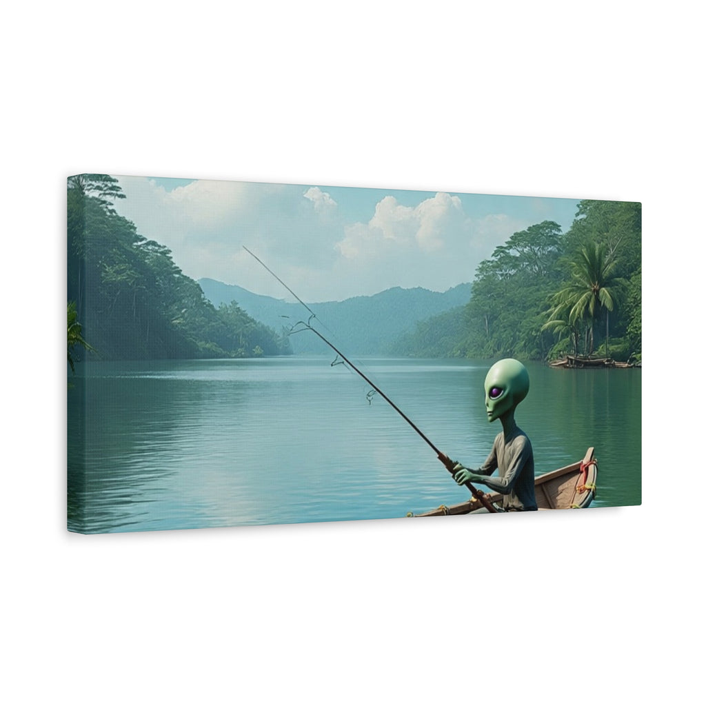 Alien Fishing Canvas Art