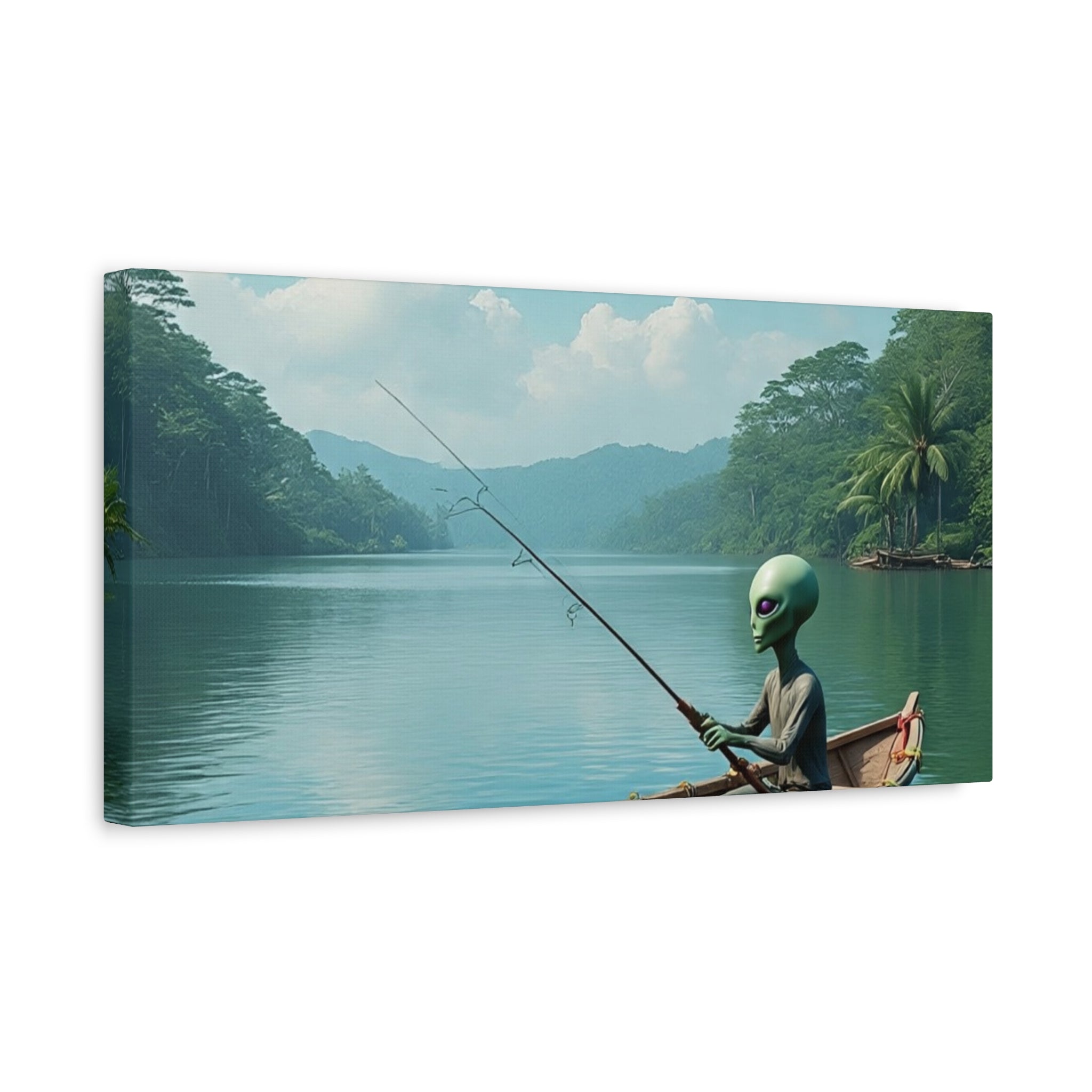 Alien Fishing Canvas Art