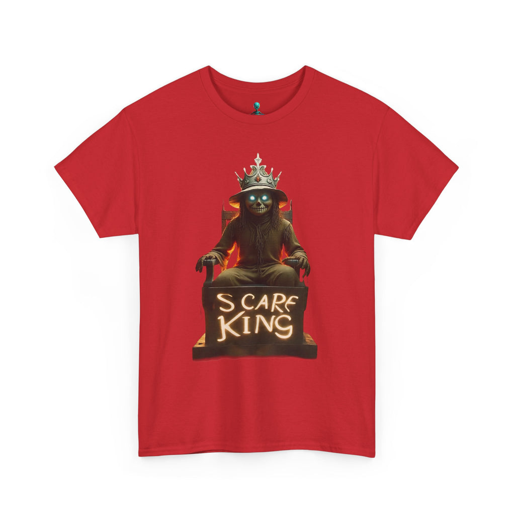 VYBZ Scare King Unisex Heavy Cotton Tee, Halloween Shirt, Horror Tee, Graphic T-Shirt, Scary Costume Top, Gift for Spooky Lovers