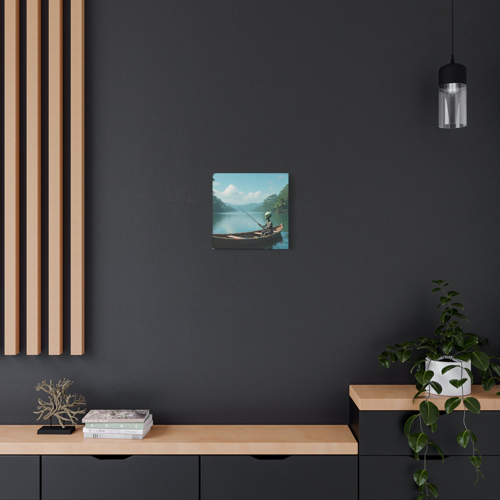 Alien Fishing Canvas Art