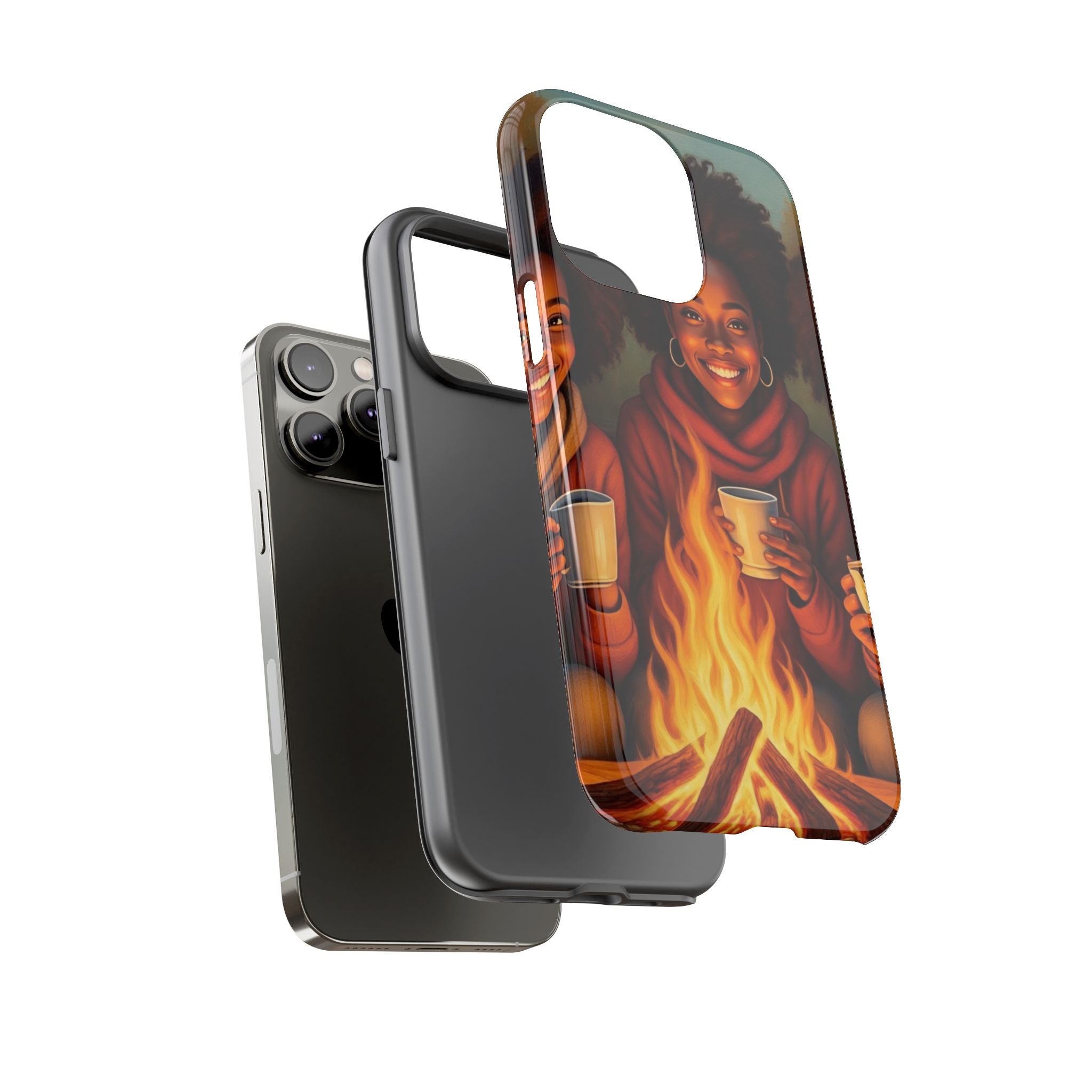 Cozy Phone Case for Campfire Lovers, Tough Cases with Inspirational Design, Perfect Gift for Friends, Birthday Present, Nature Vibe