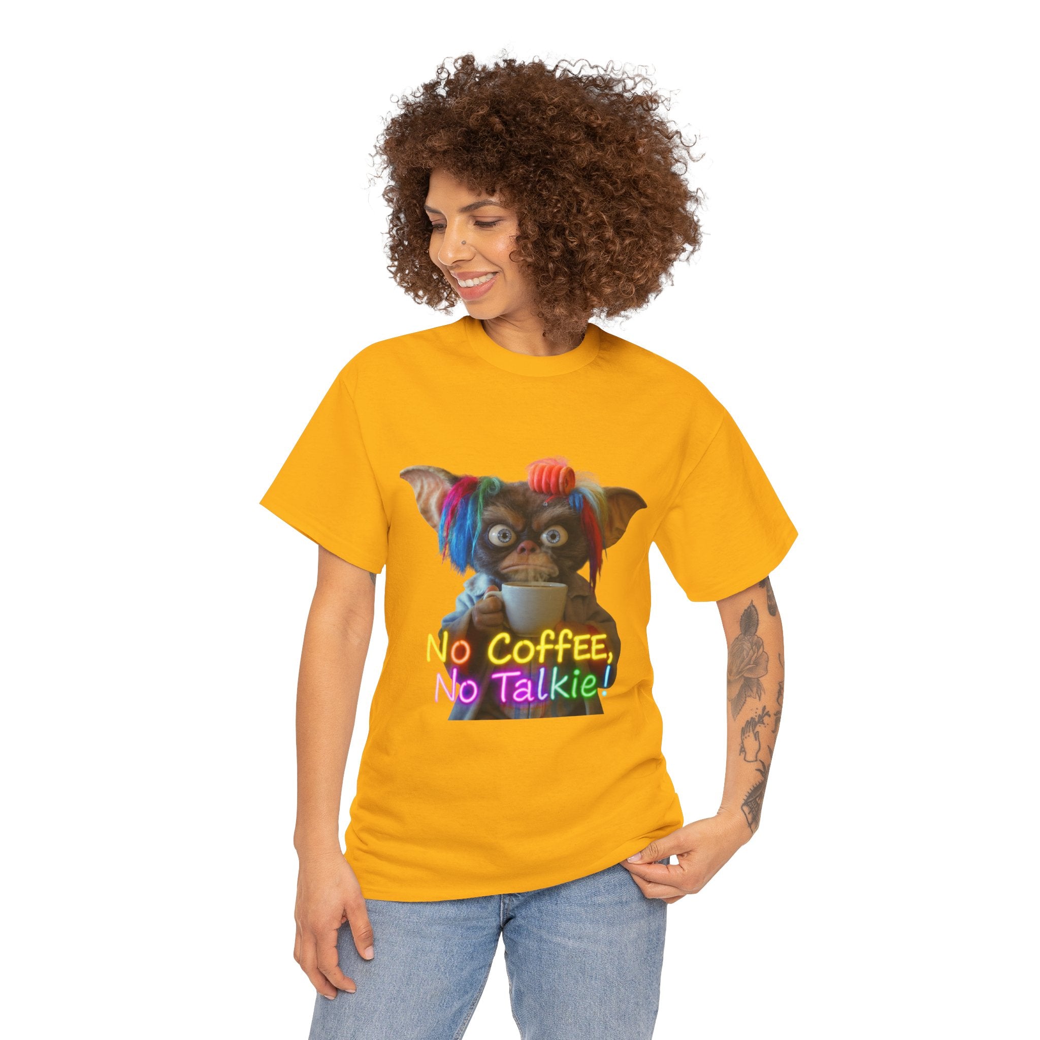 No Coffee, No Talkie Tee — Cute Gremlin Coffee Morning Shirt