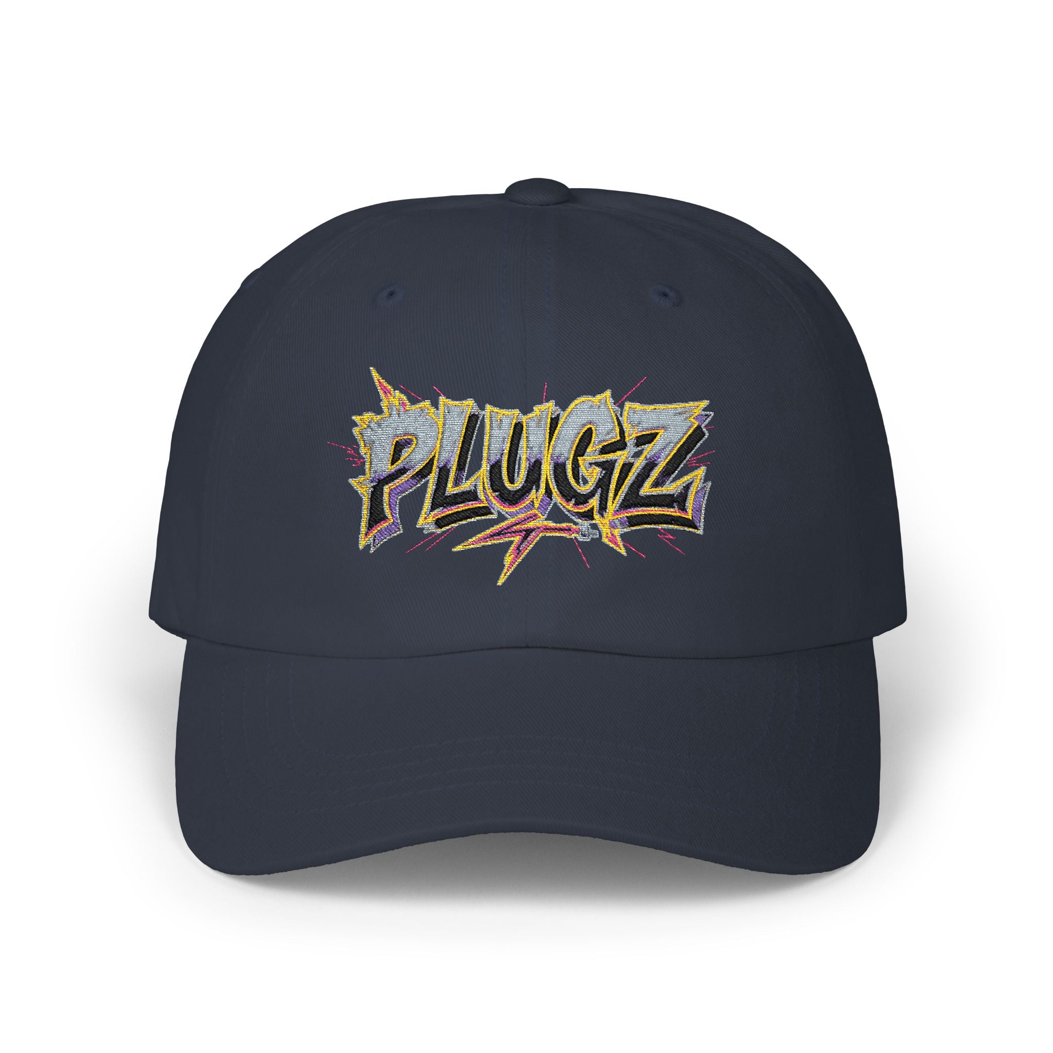 Dad Cap — 'PLUGZ' Street Art Embroidered Baseball Hat