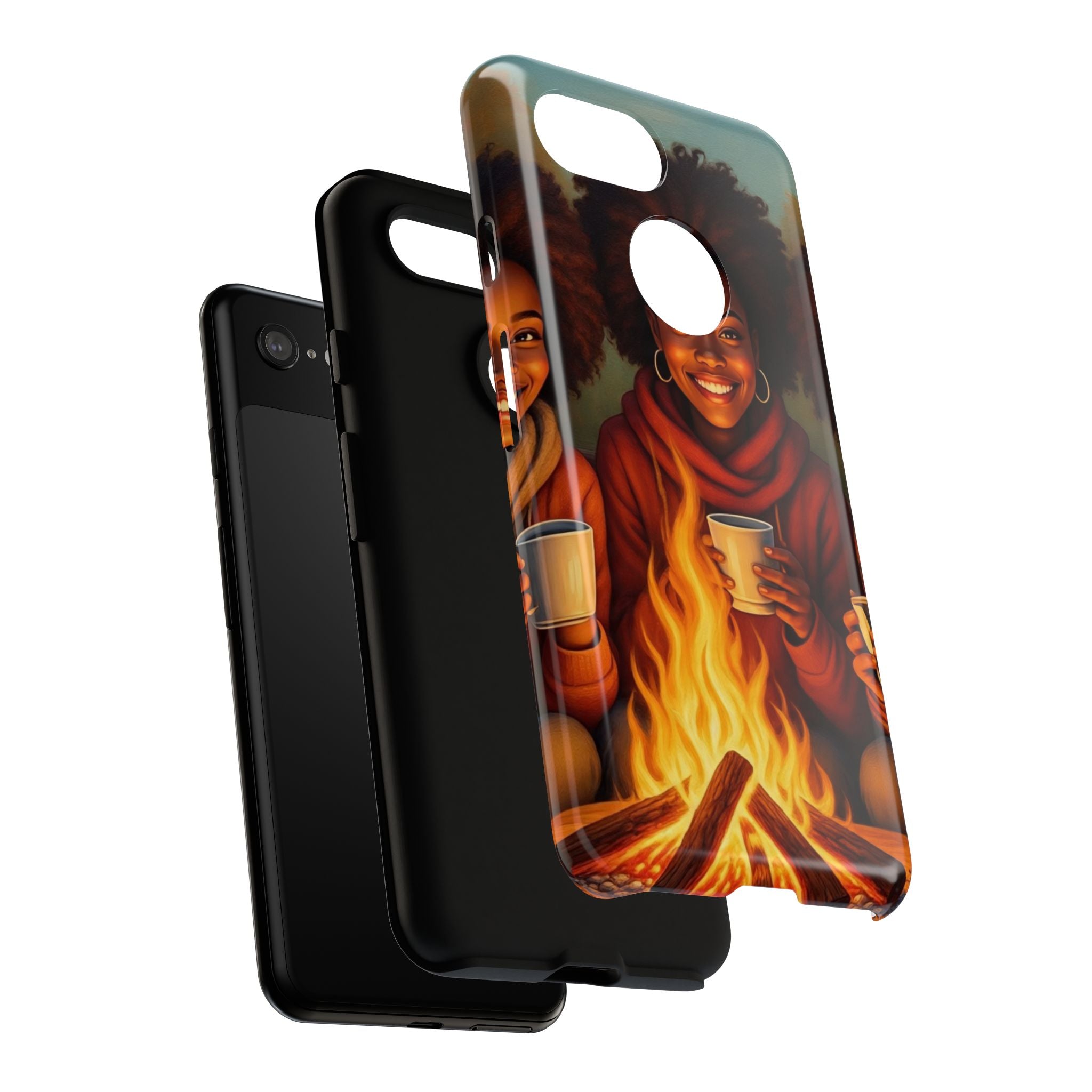 Cozy Phone Case for Campfire Lovers, Tough Cases with Inspirational Design, Perfect Gift for Friends, Birthday Present, Nature Vibe