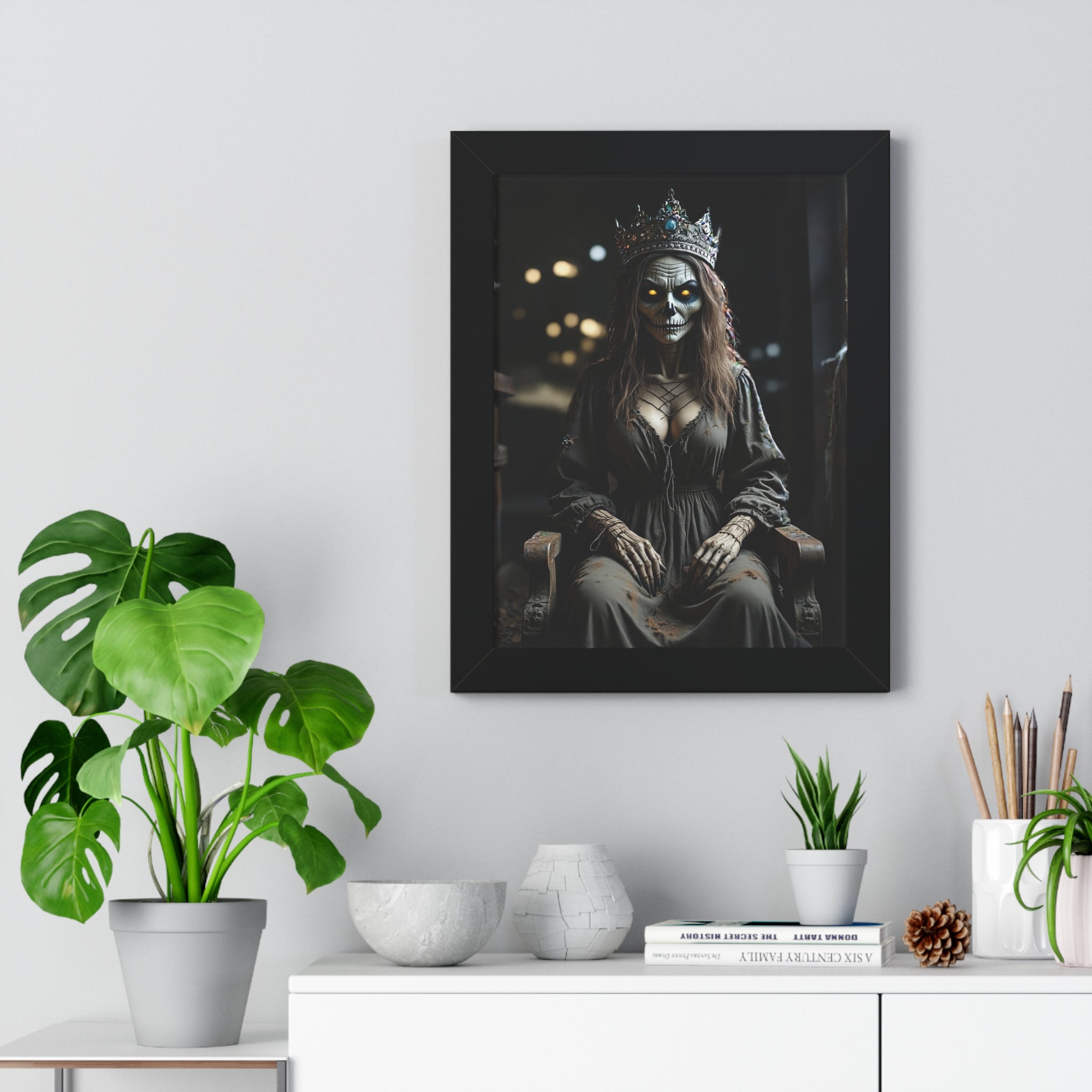 Eerie Framed Vertical Poster - Gothic Decor, Halloween Wall Art, Horror Artwork, Unique Home Decor, Spooky Gift