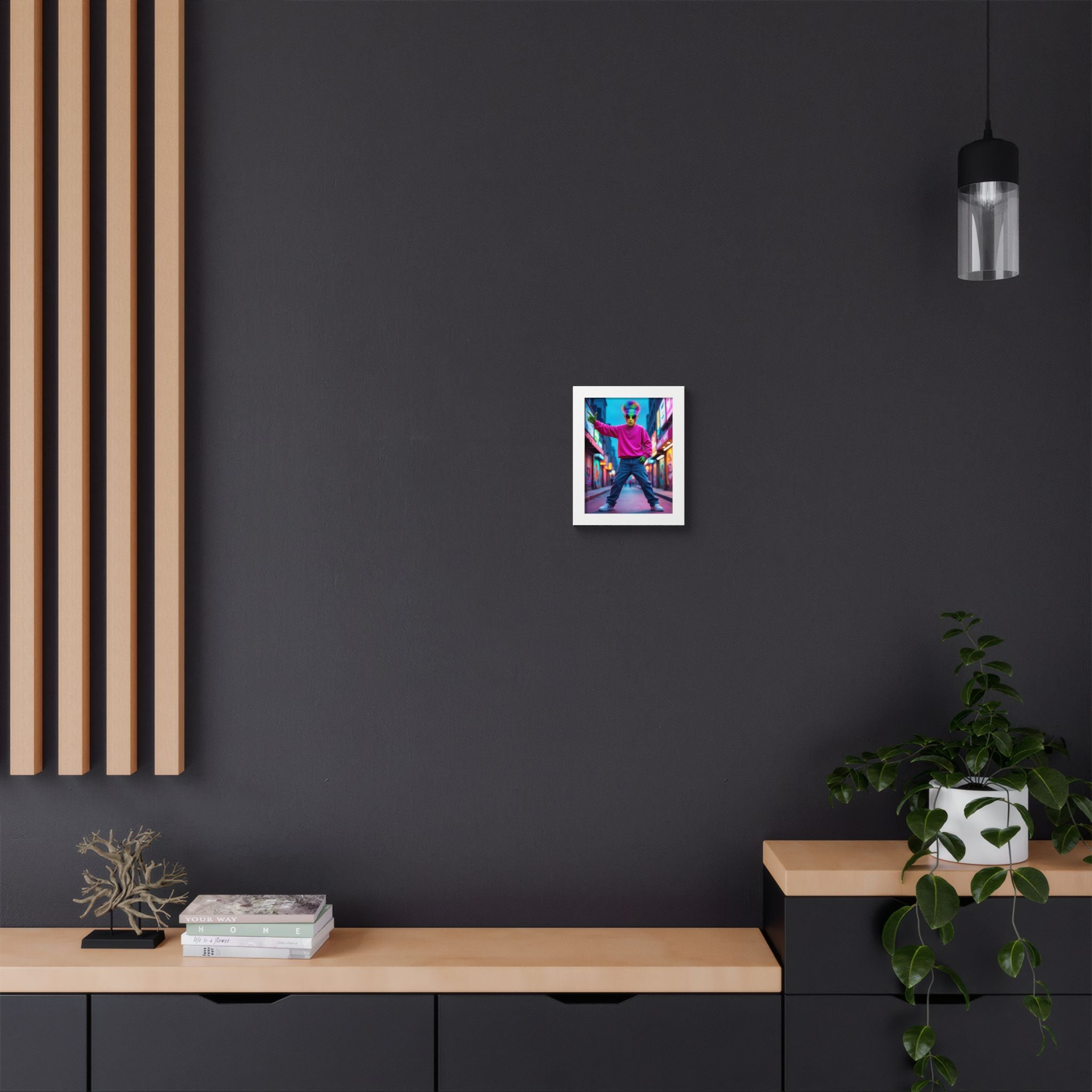 Vibrant Framed Poster, Colorful Wall Art for Home Décor, Funky Room Decoration, Unique Gift for Art Lovers, Retro Vibes, Pop Culture