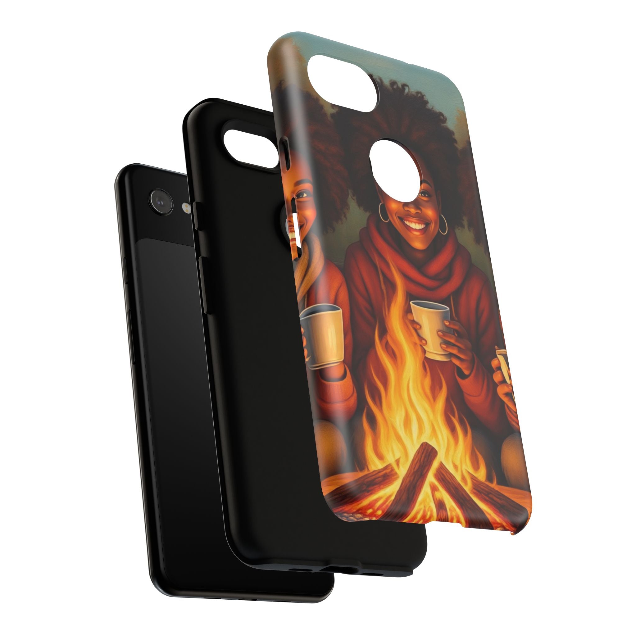 Cozy Phone Case for Campfire Lovers, Tough Cases with Inspirational Design, Perfect Gift for Friends, Birthday Present, Nature Vibe