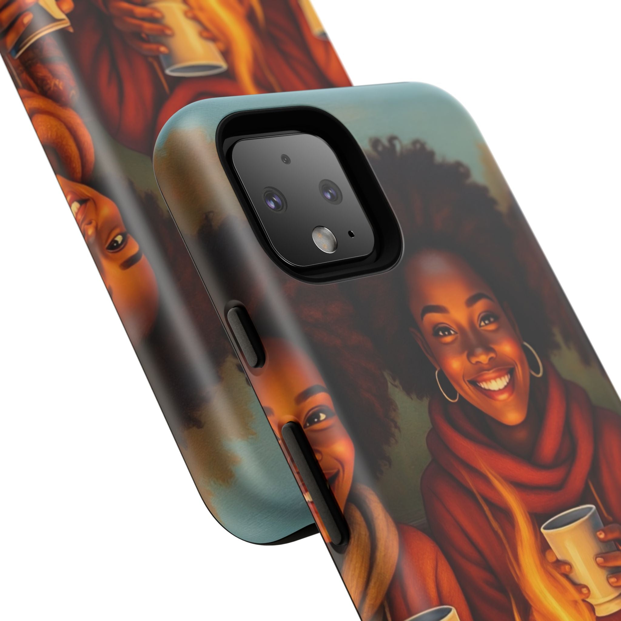 Cozy Phone Case for Campfire Lovers, Tough Cases with Inspirational Design, Perfect Gift for Friends, Birthday Present, Nature Vibe