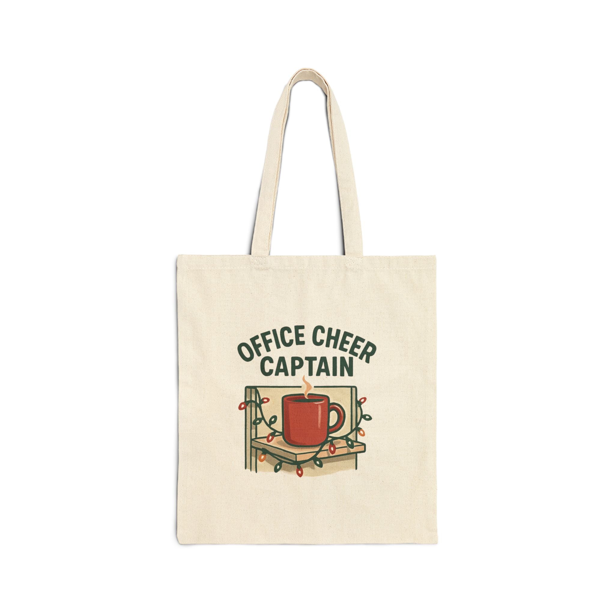 Office Cheer Captain Tote Bag — Holiday Coffee Mug Canvas Tote