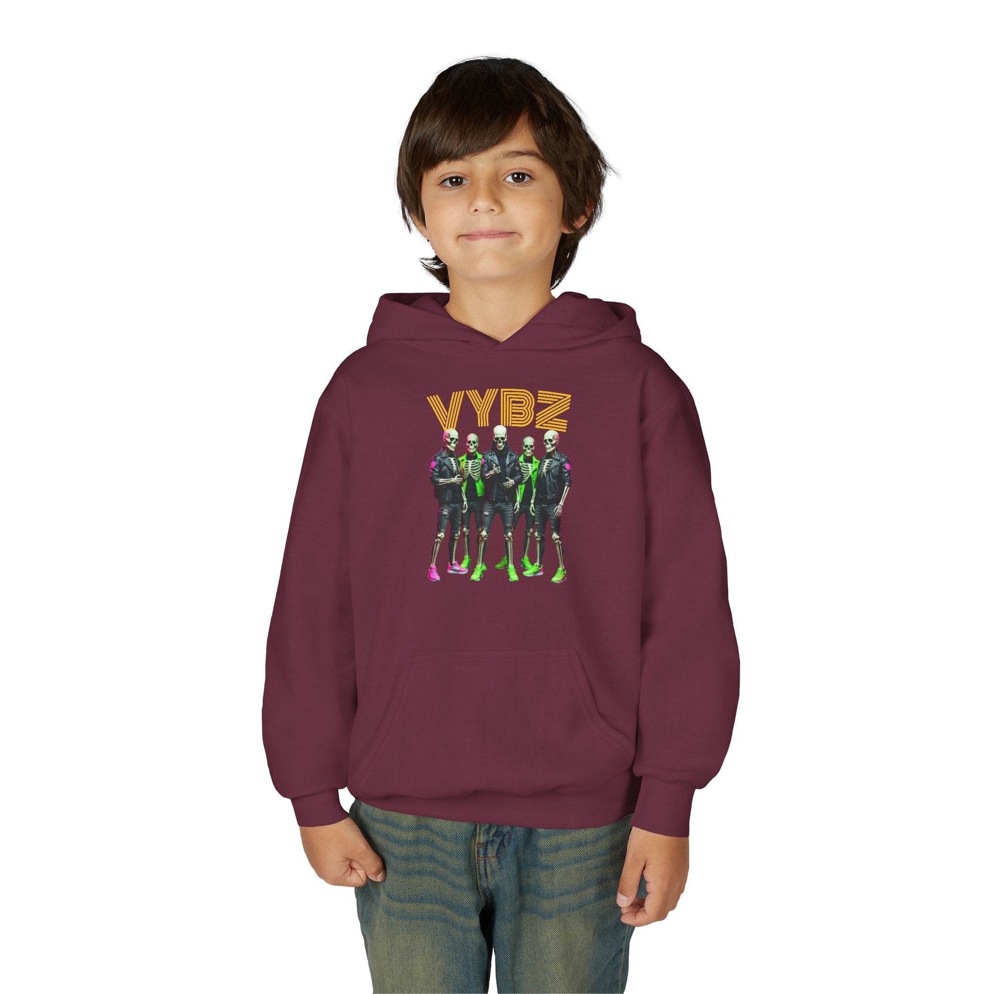 VYBZ Youth Hoodie - Stylish Heavy Blend Sweatshirt for Teens, Graphic Hooded Sweatshirt, Casual Streetwear, Birthday Gift