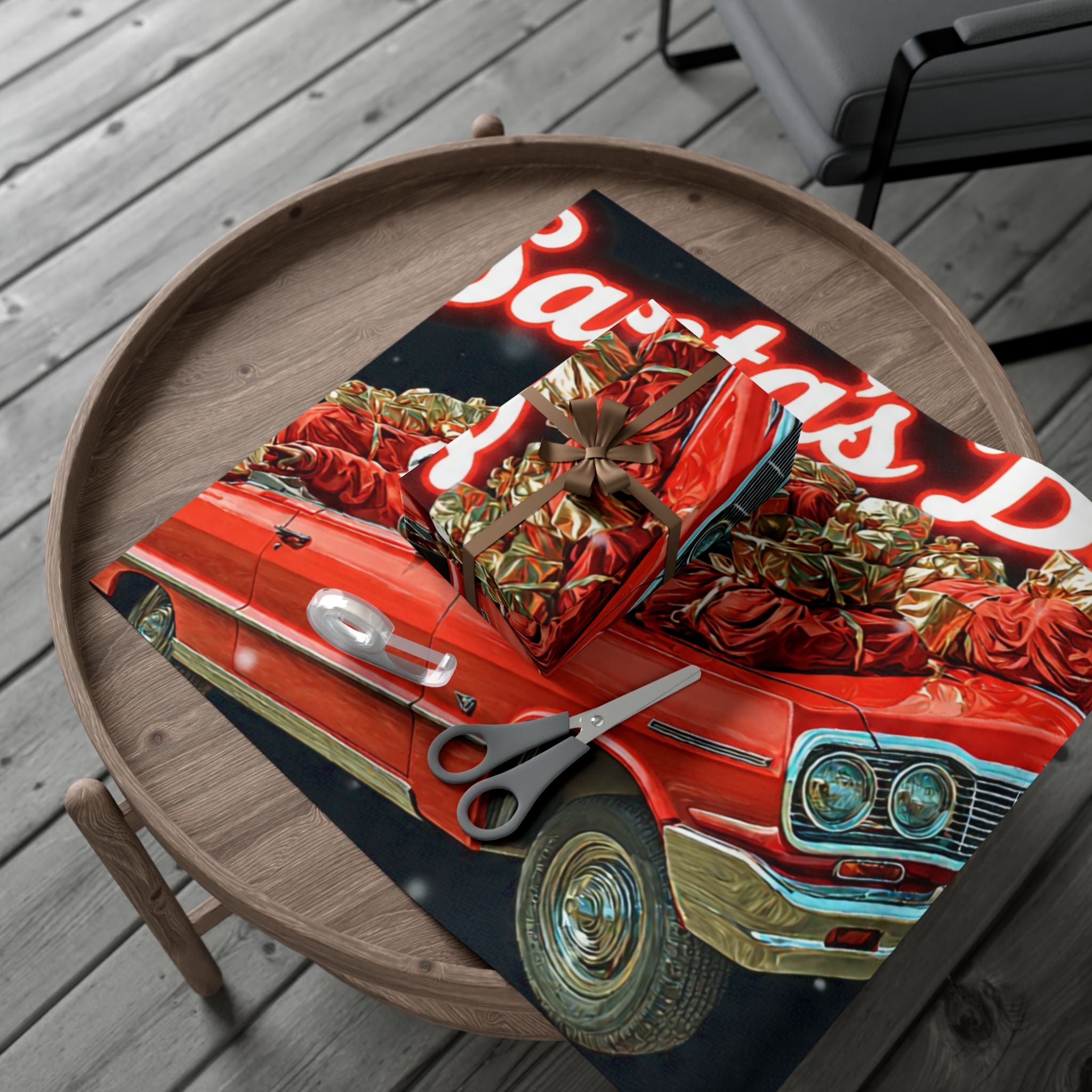 Vintage Santa's Bag Gift Wrap Papers, Holiday Wrapping Paper, Christmas Gift Wrap, Festive Gift Wrap, Retro Santa Paper