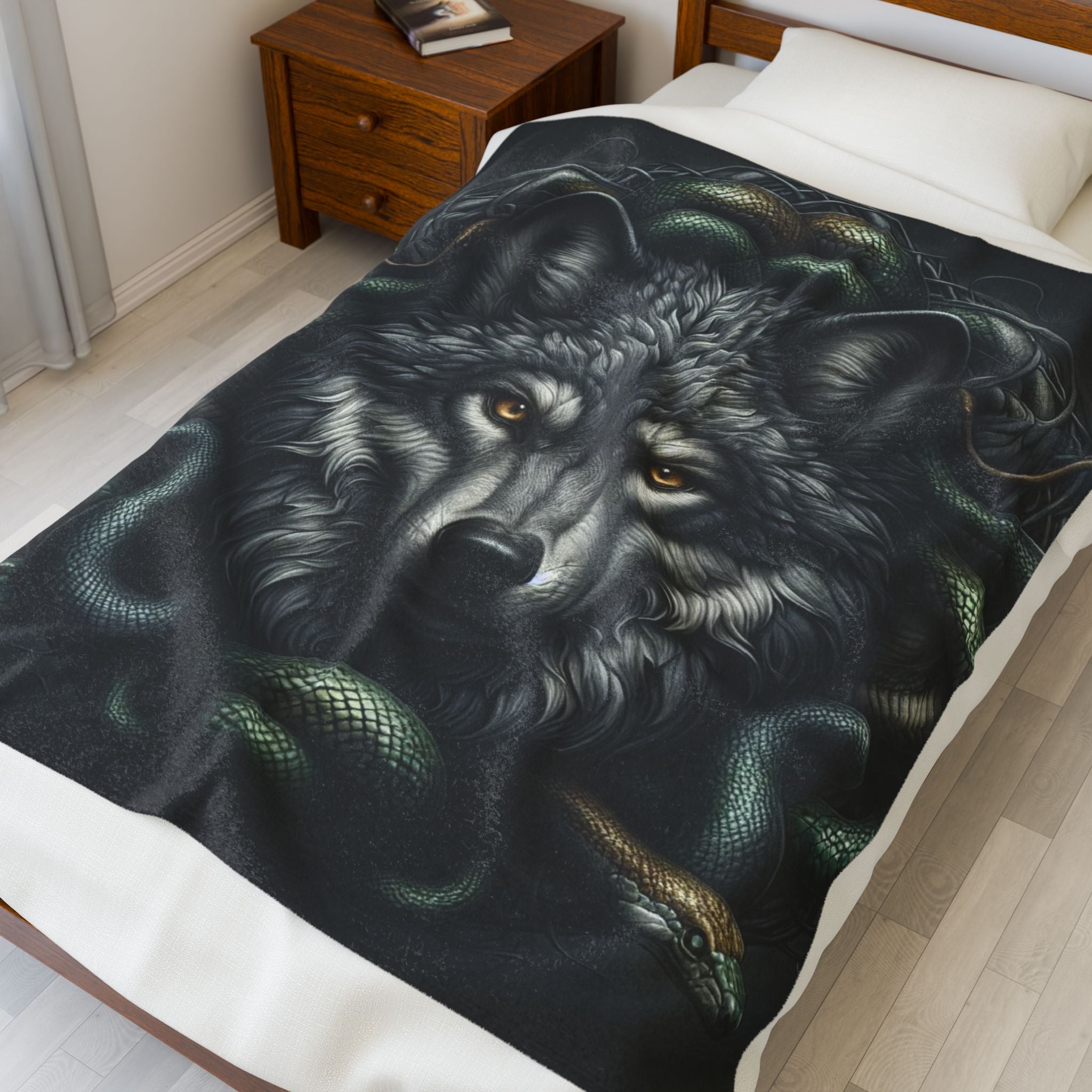 Wolf Plush Blanket, Cozy Throw for Home Decor