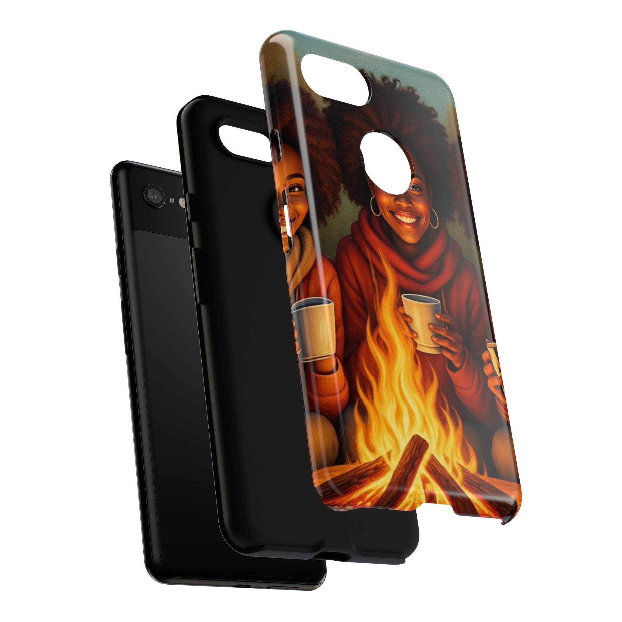 Cozy Phone Case for Campfire Lovers, Tough Cases with Inspirational Design, Perfect Gift for Friends, Birthday Present, Nature Vibe