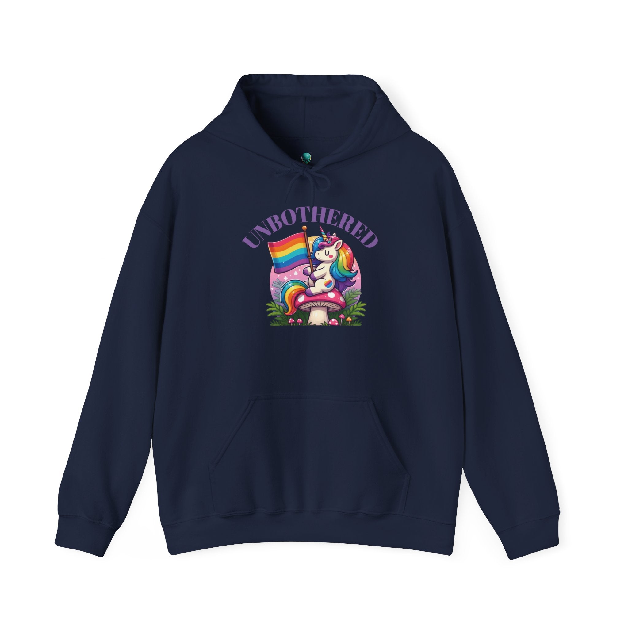 VYBZ "UNBOTHERED" Hoodie for All Ages, LGBTQ+ Gift, Cozy Sweatshirt, Cute Animal Apparel, Fun Pride Merchandise