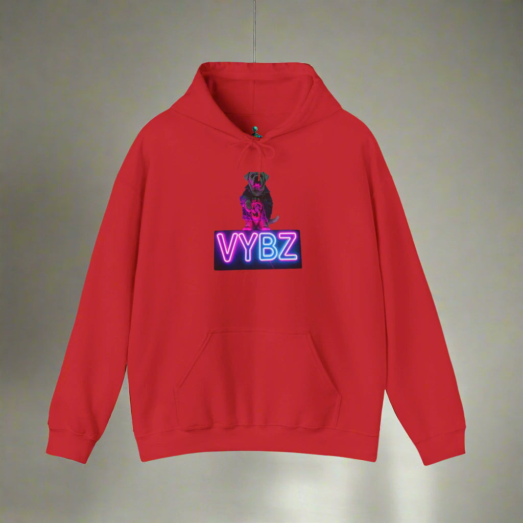 VYBZ Neon Dog Vibe Hoodie, Dog Lover Gift, Unisex Sweatshirt, Cozy Fashion, Music Festival Apparel, Streetwear Style