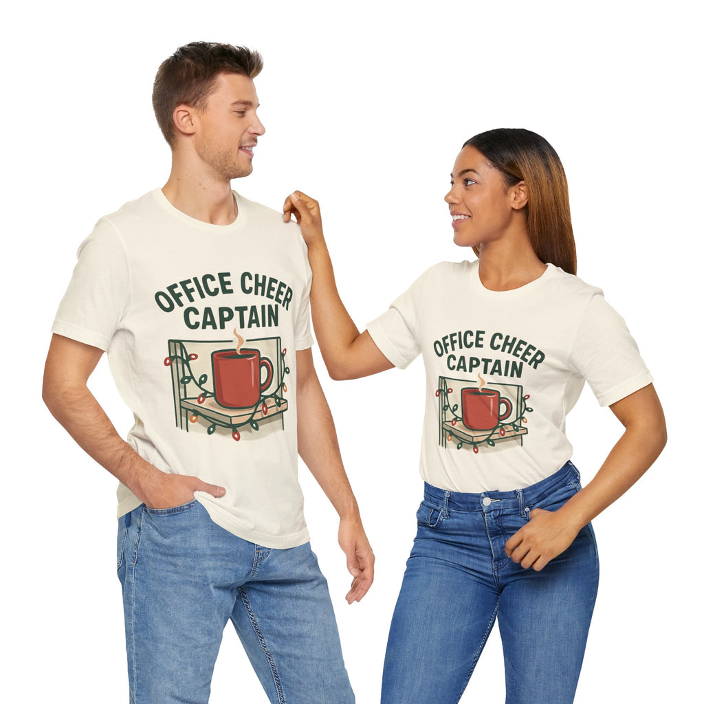 Office Cheer Captain Tee — Holiday Coffee Mug Christmas Work Shirt