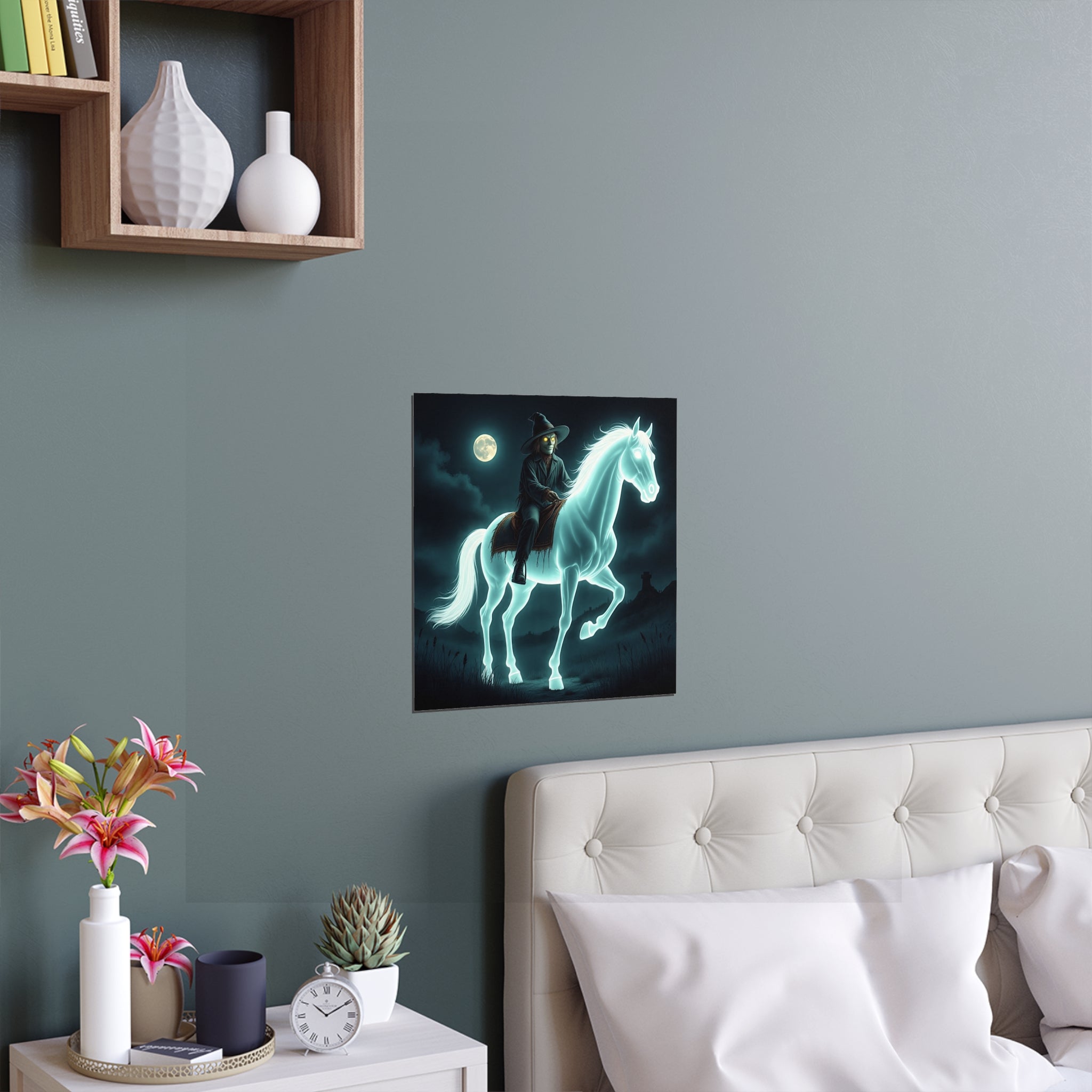 Mystical Wizard Horse Silk Poster, Home Decor, Halloween Art, Wall Art, Gift for Horse Lovers, Indoor and Outdoor Decoration