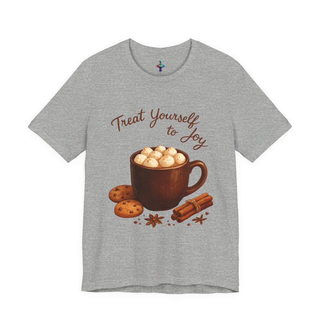 Hot Cocoa Tee — "Treat Yourself to Joy" Holiday Graphic Shirt
