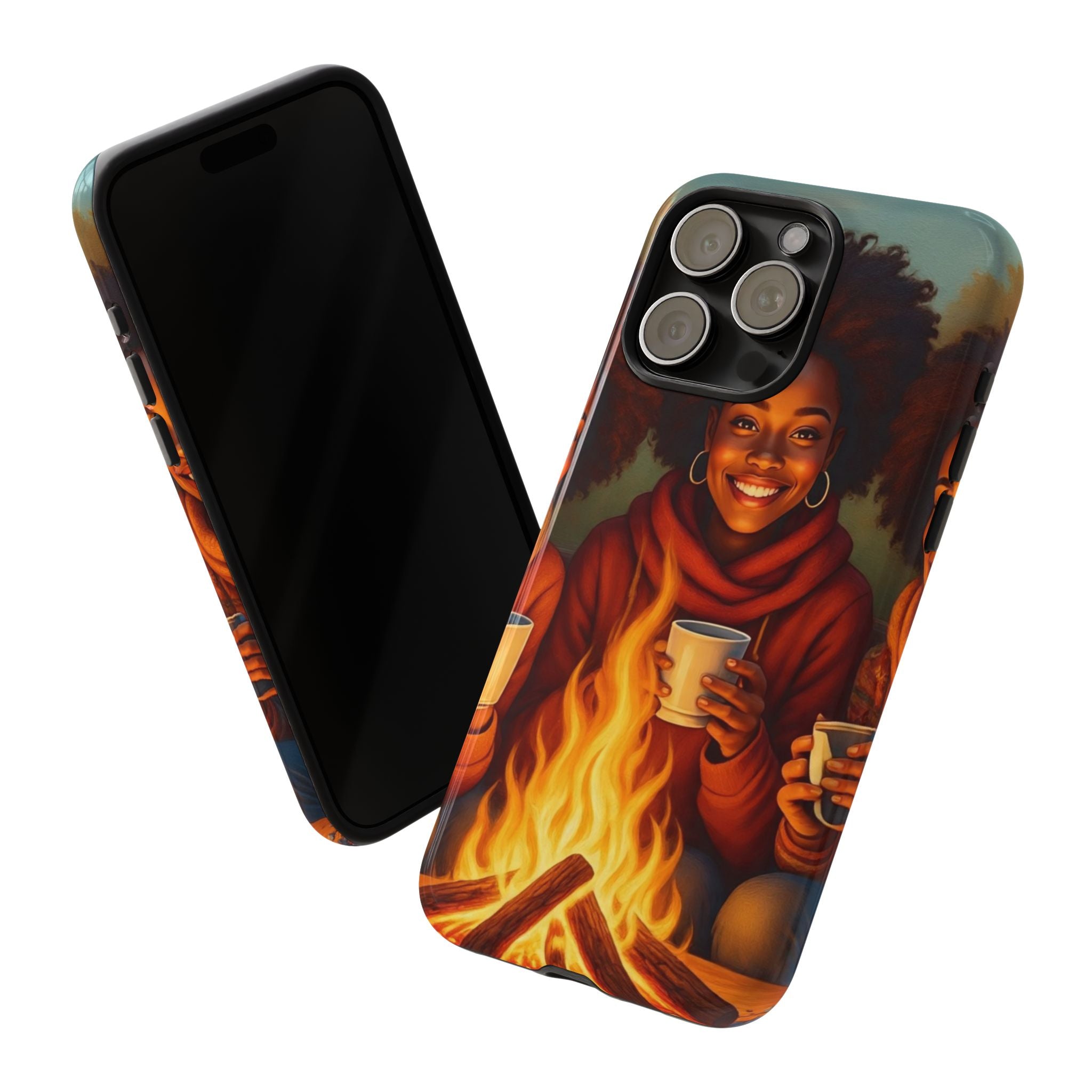Cozy Phone Case for Campfire Lovers, Tough Cases with Inspirational Design, Perfect Gift for Friends, Birthday Present, Nature Vibe