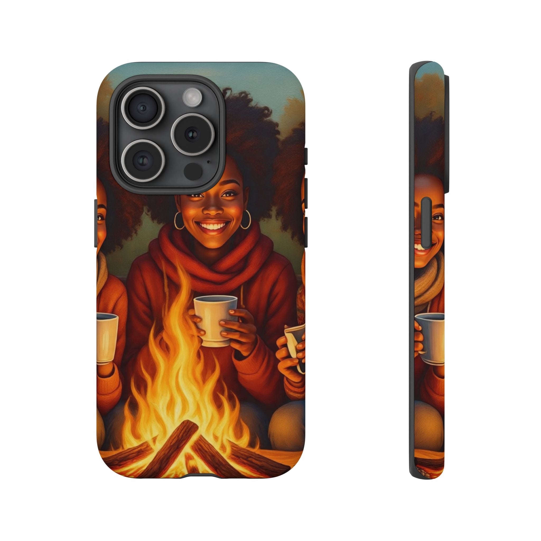Cozy Phone Case for Campfire Lovers, Tough Cases with Inspirational Design, Perfect Gift for Friends, Birthday Present, Nature Vibe