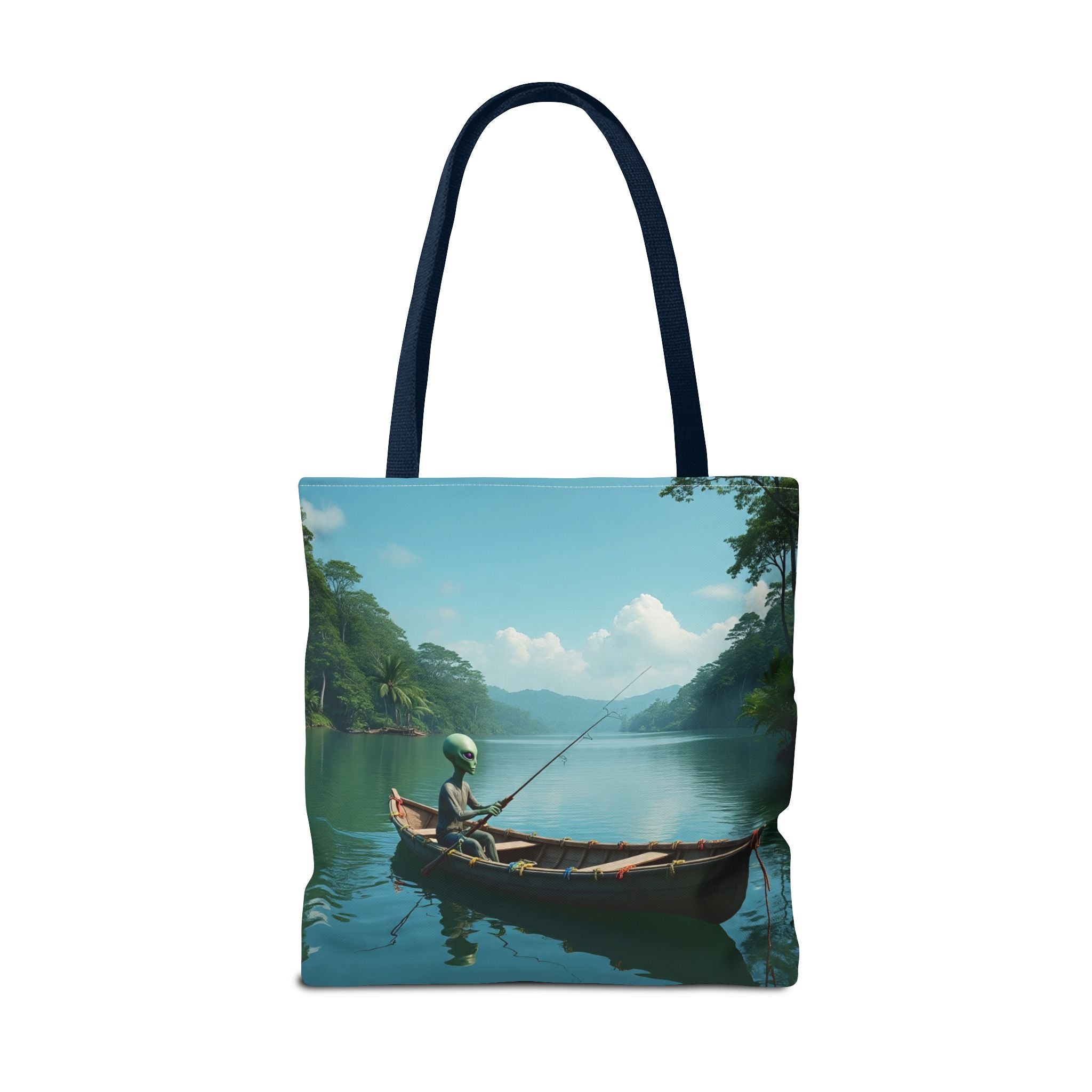 VYBZ Serene Alien Fishing Scenic Tote Bag