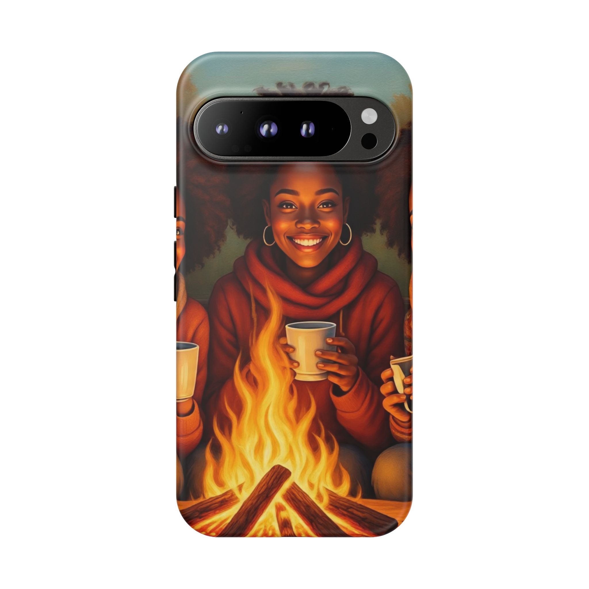 Cozy Phone Case for Campfire Lovers, Tough Cases with Inspirational Design, Perfect Gift for Friends, Birthday Present, Nature Vibe