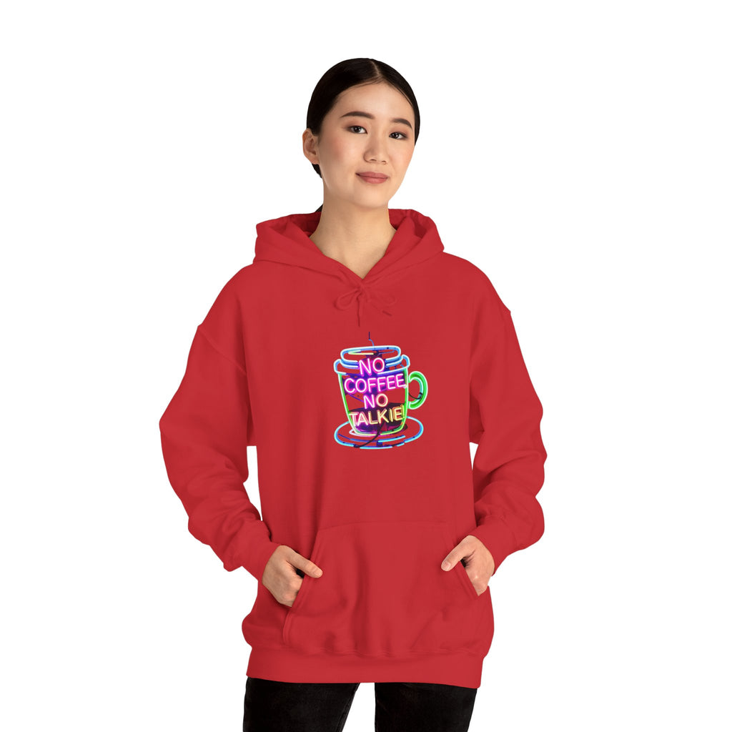 Hoodie - "No Coffee No Talkie" Colorful Coffee Cup Hoodie